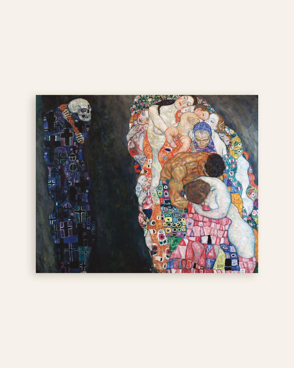 Póster Muerte y vida (1910–1915), de Gustav Klimt, en miniatura
