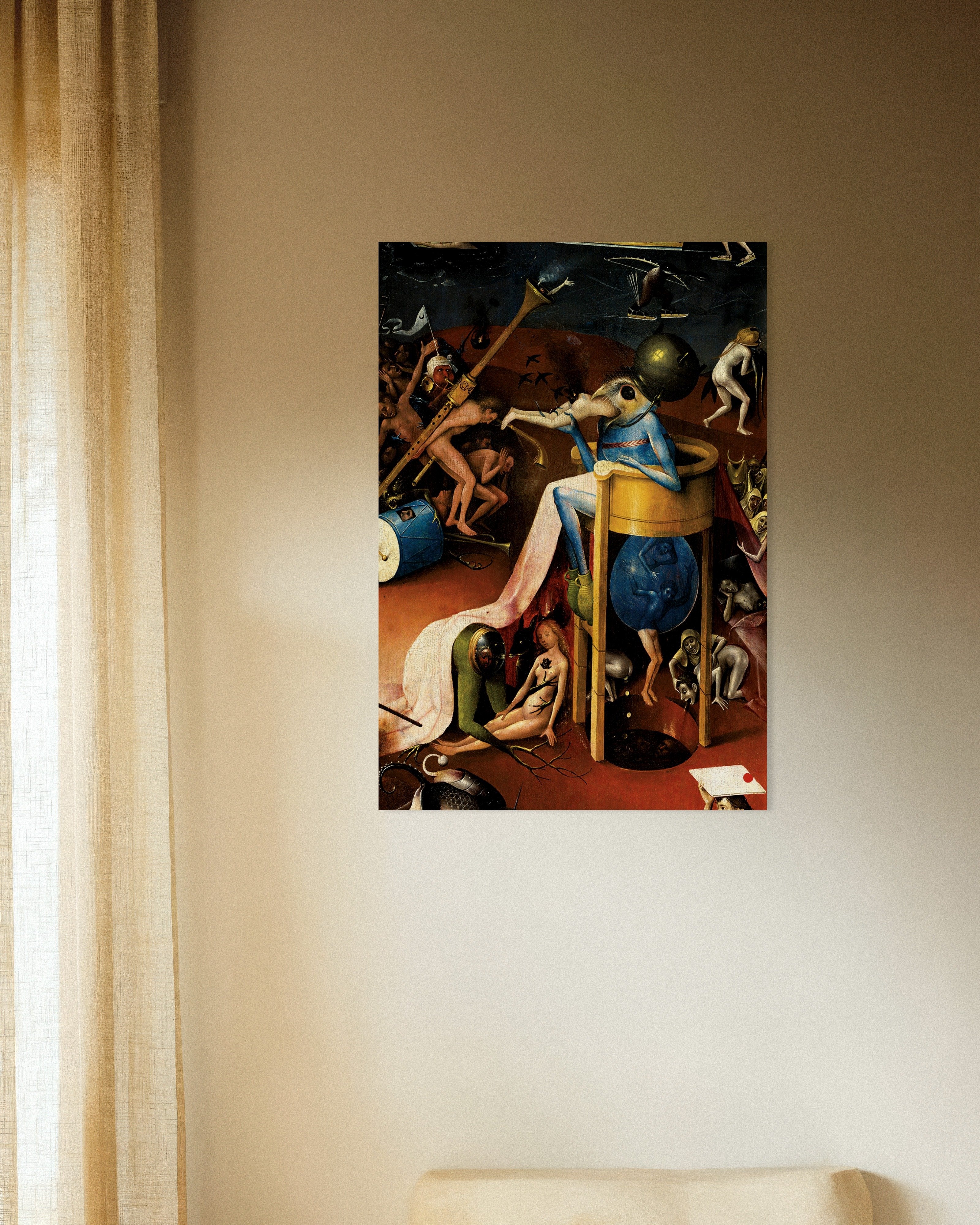 Poster of Detail from The Garden of Earthly Delights: the bird-headed king of hell