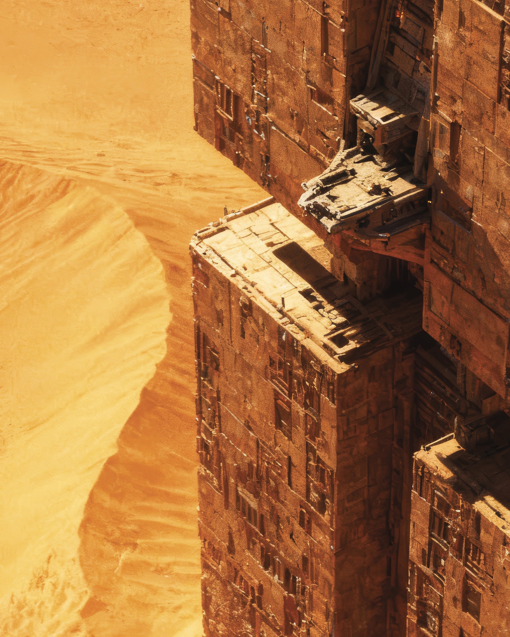 Póster Fortaleza del Desierto, Dune, Lámina decorativa de Megastructura de Ciencia Ficción