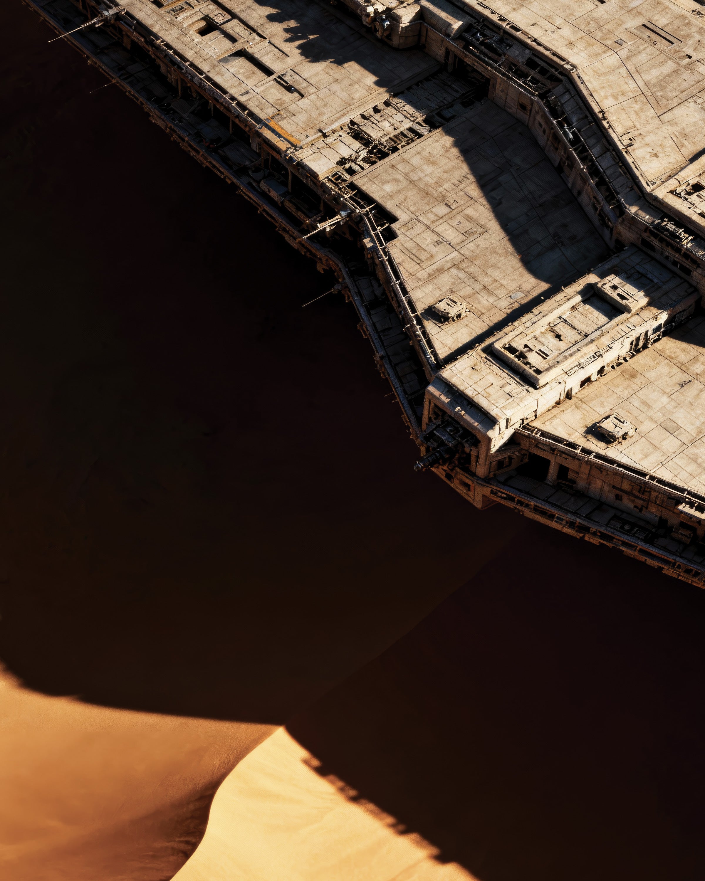 Póster Barco del Desierto, Lámina Decorativa de Dunas de Arena de Ciencia Ficción