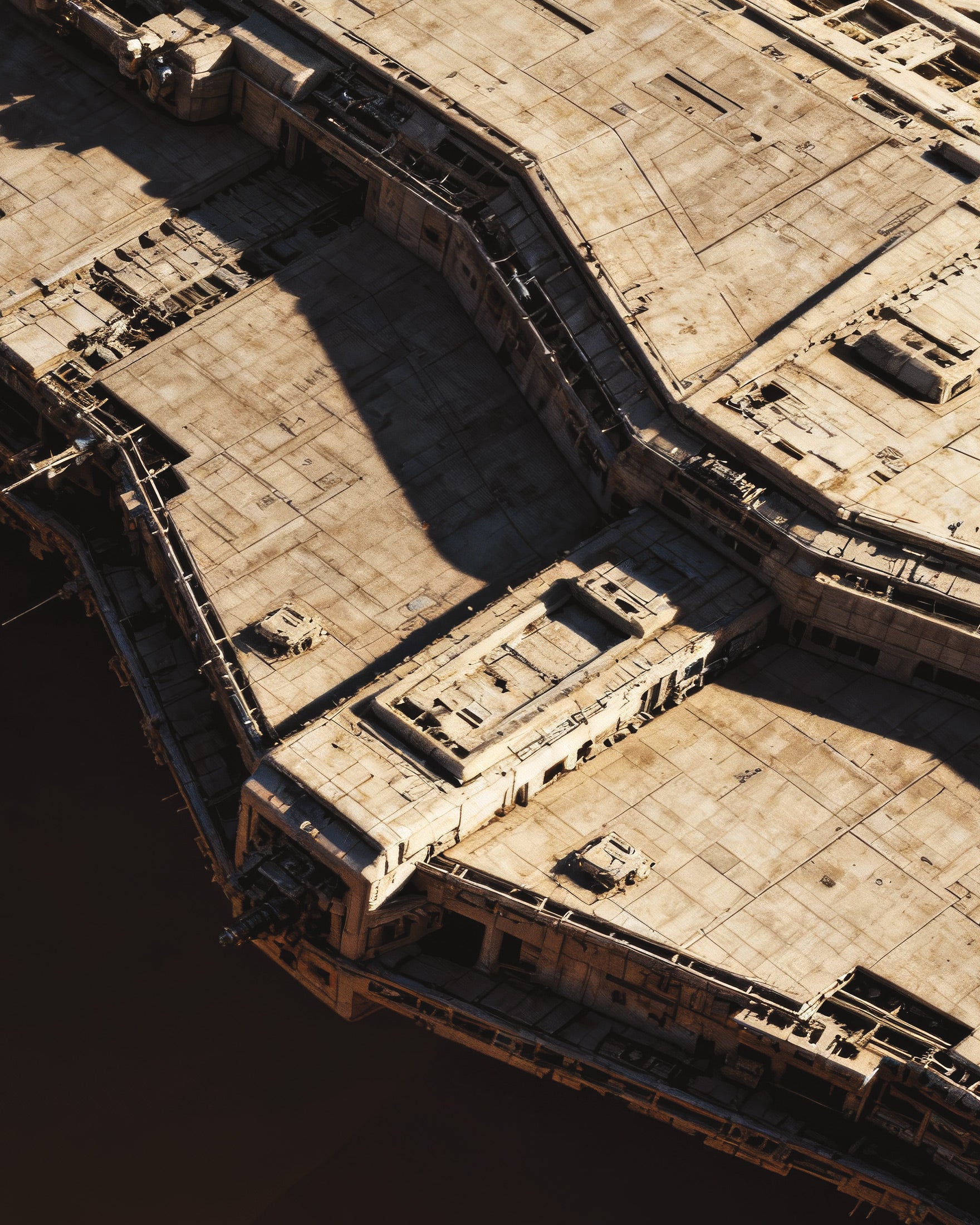 Póster Barco del Desierto, Lámina Decorativa de Dunas de Arena de Ciencia Ficción