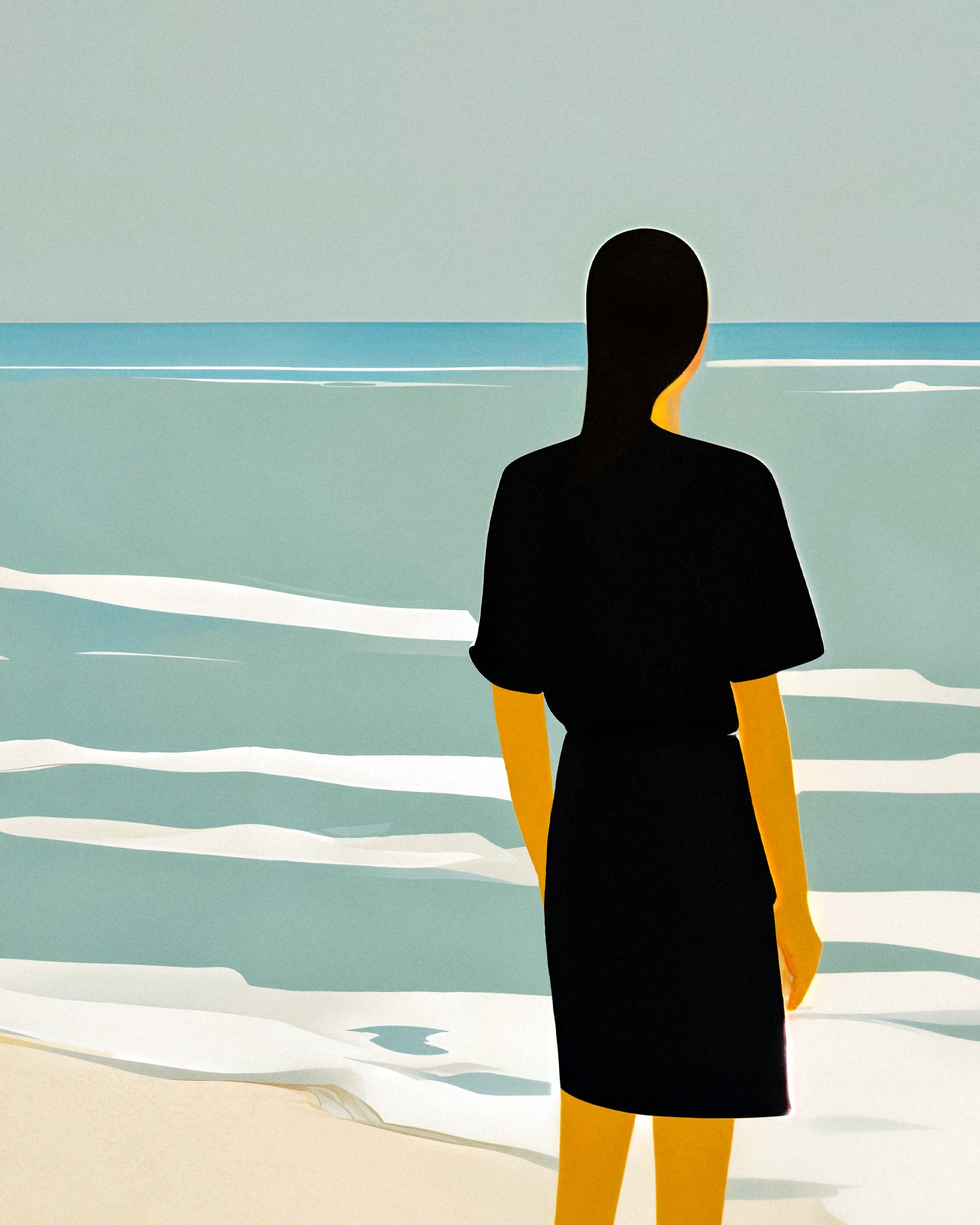 Erika en la Playa - Lámina decorativa Póster