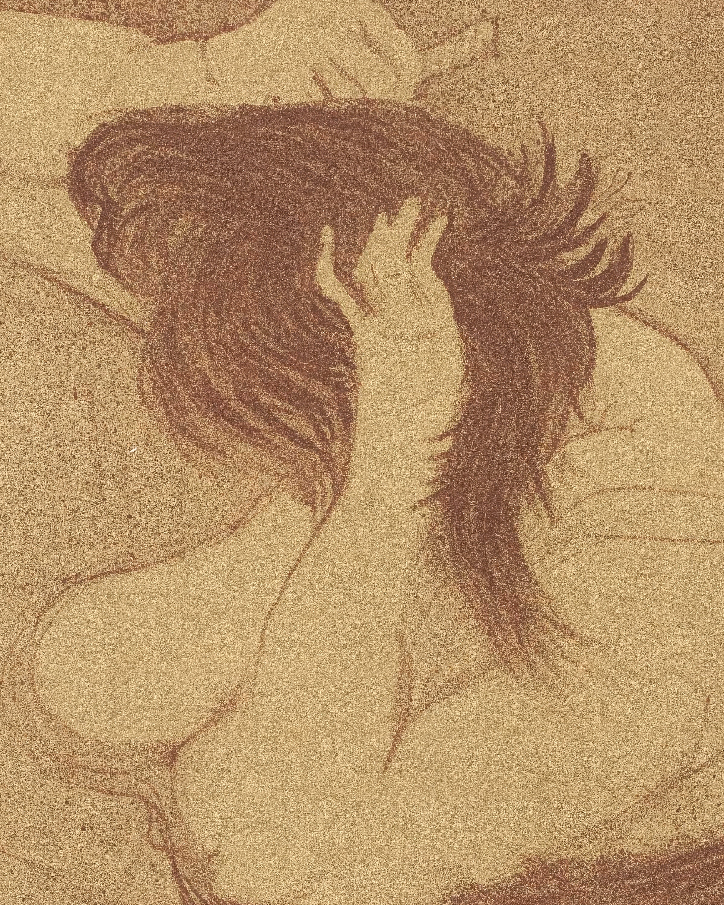 Mujer peinándose (Femme qui se peigne) (1896) de Henri de Toulouse-Lautrec Póster