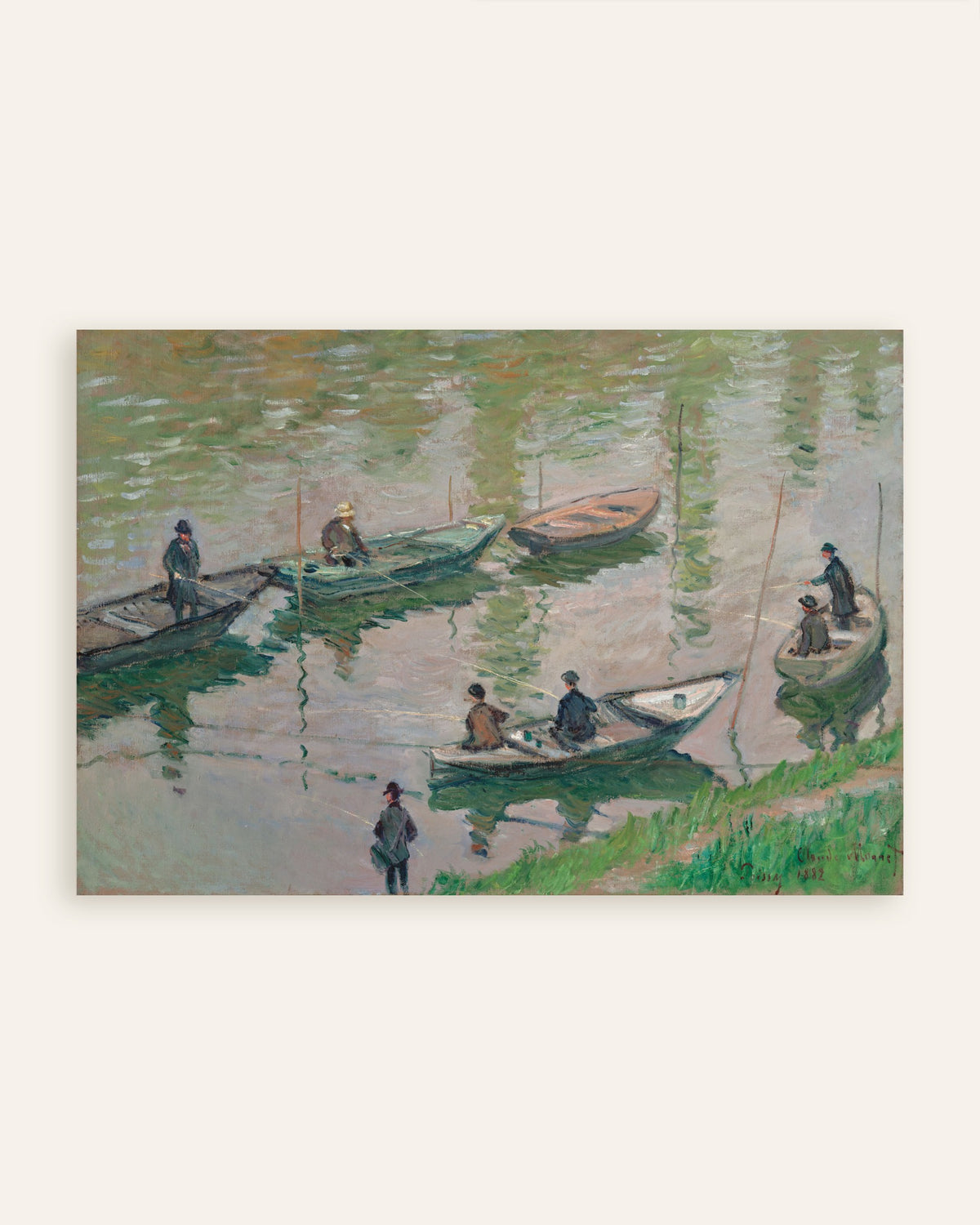 Póster Pescadores en el Sena en Poissy (1882), de Claude Monet, miniatura