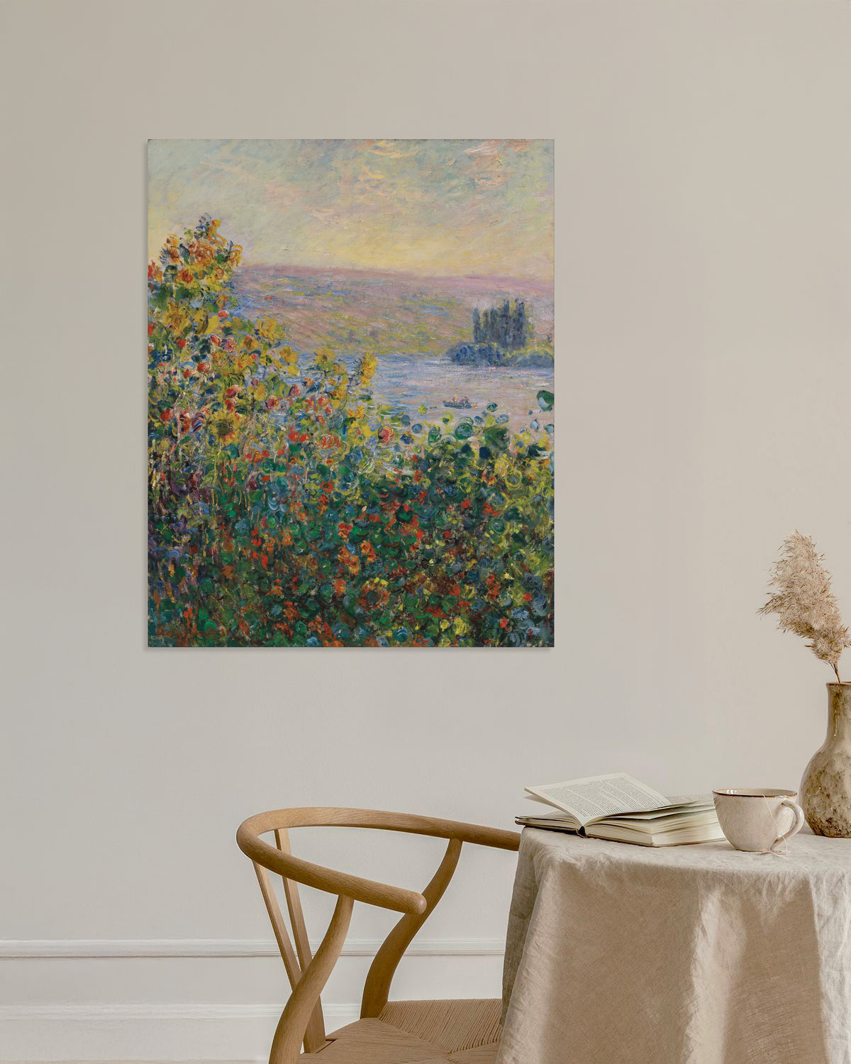 Póster Macizos de flores en Vétheuil (1881), de Claude Monet