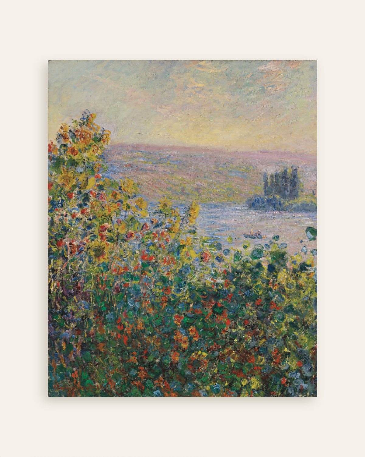Póster Macizos de flores en Vétheuil (1881), de Claude Monet, miniatura
