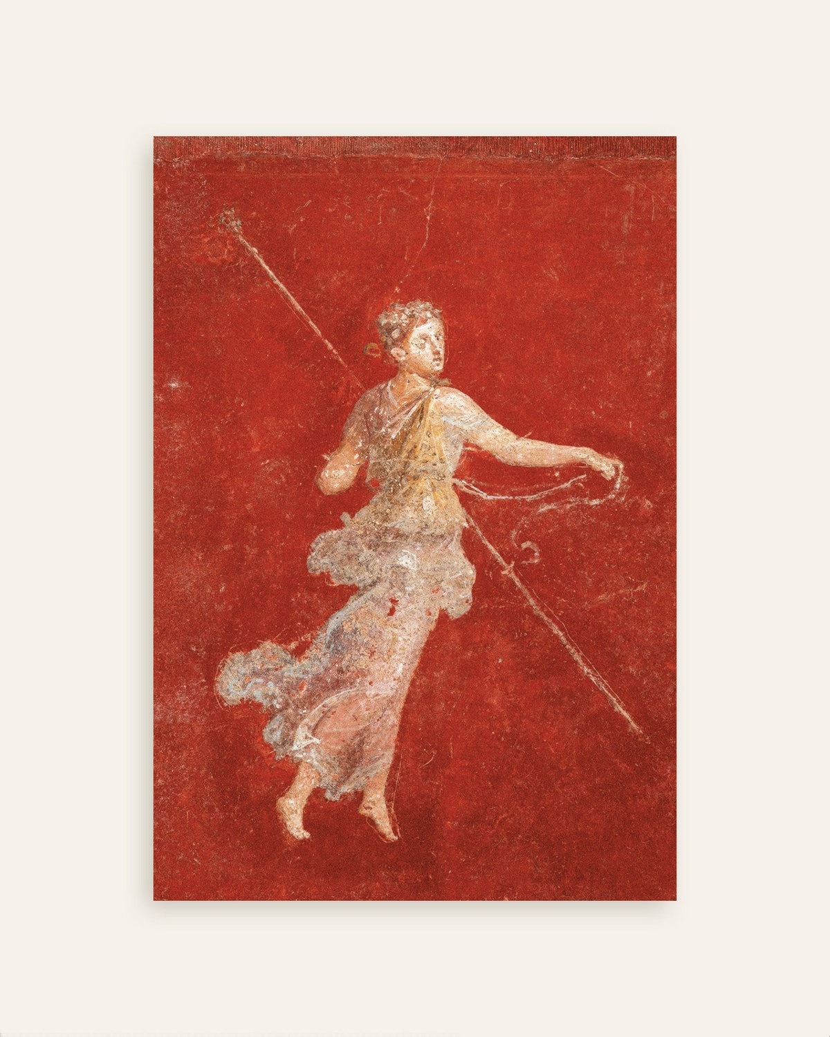 Póster del fresco de la ménade voladora de Pompeya