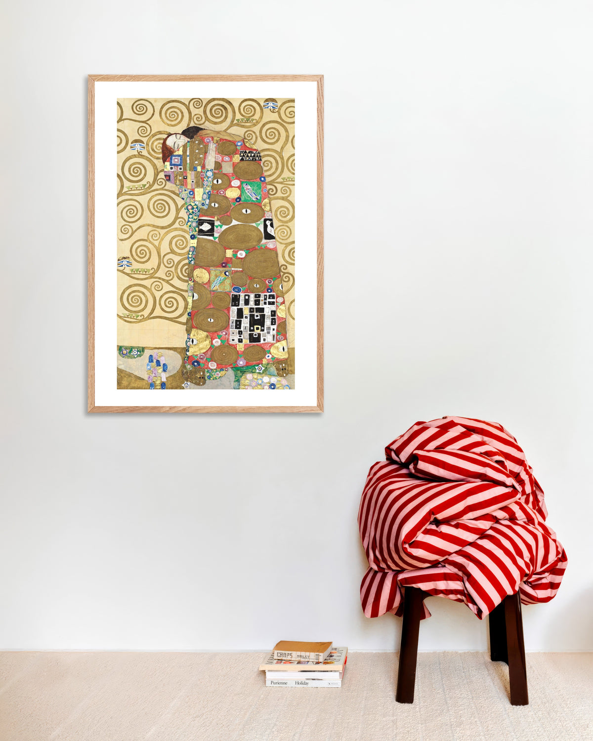 Póster de Cumplimiento, Friso Stoclet (1910–1911), de Gustav Klimt, con marco de madera natural