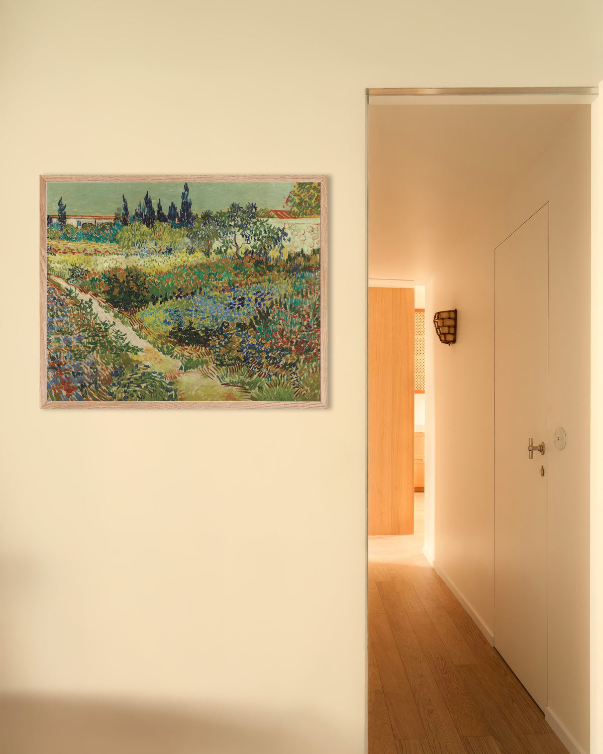 Póster de Jardín en Arlés (1888), de Vincent van Gogh, con marco de madera natural