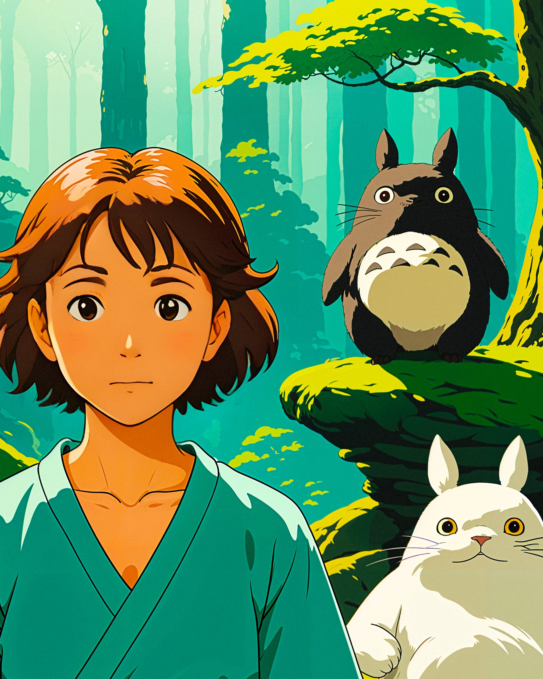Póster de Studio Ghibli, Totoro y Meditación