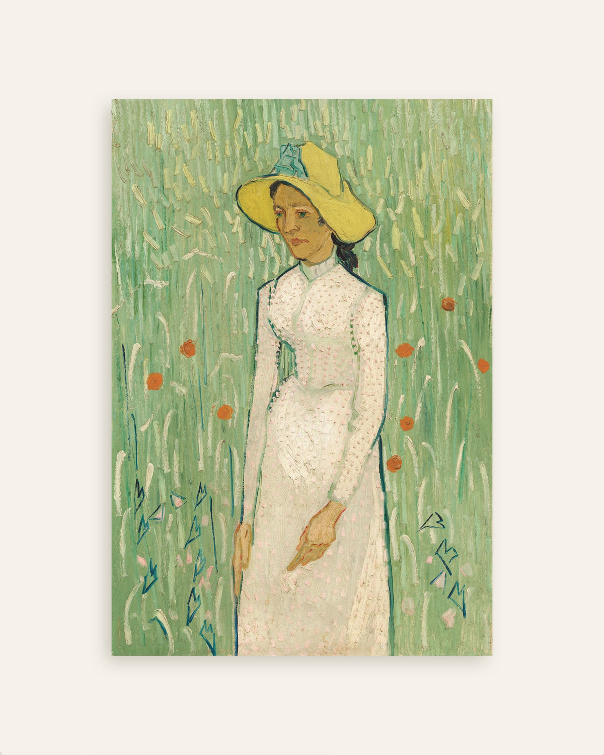 Póster de Chica de blanco (1890), de Vincent van Gogh, en miniatura