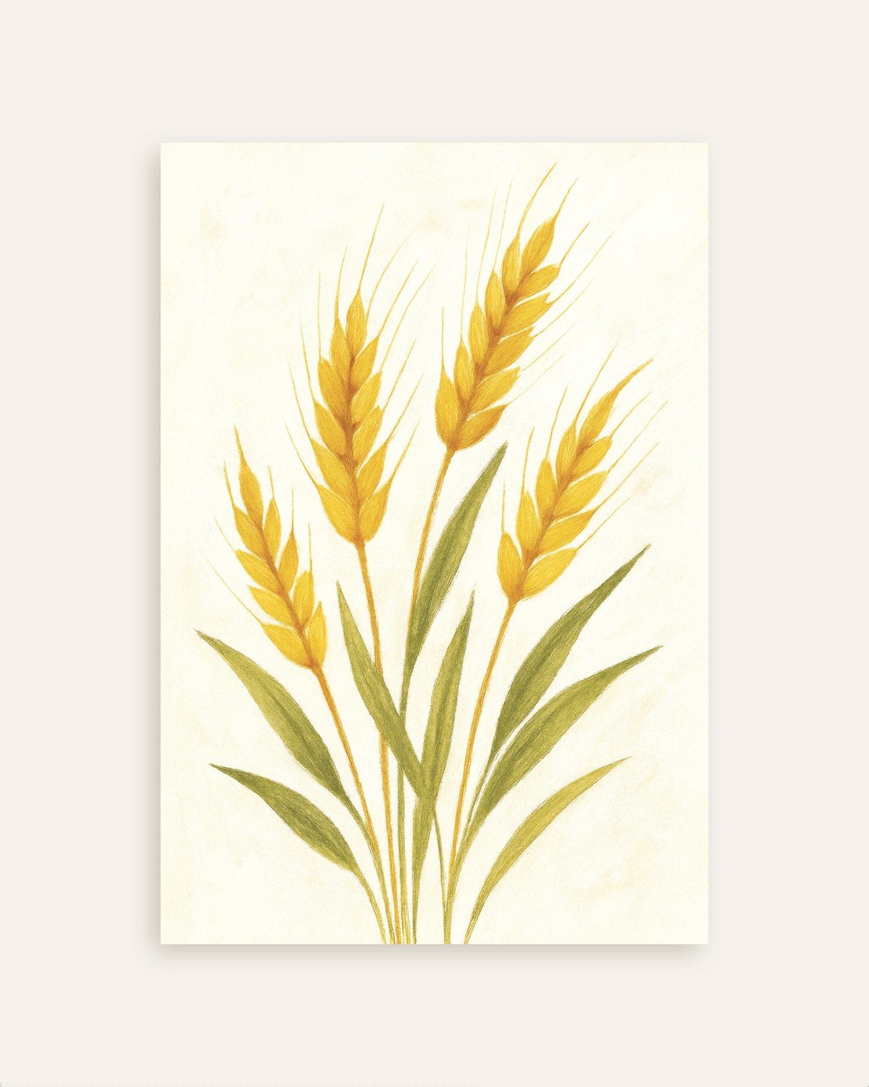 Poster of Golden wheat botanical art print, thumbnail