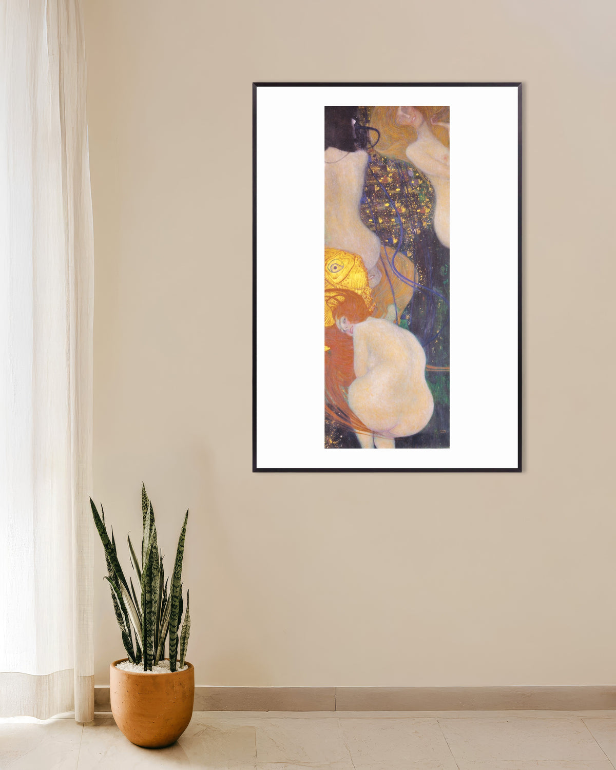 Póster Peces de colores (1901–1902), de Gustav Klimt, con marco metálico