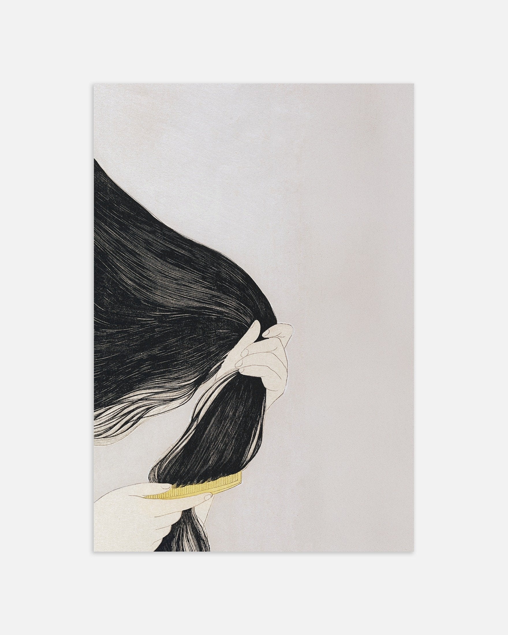 Poster of Goyo Hashiguchi Print - Woman Combing Her Hair 02 - The comb, thumbnail