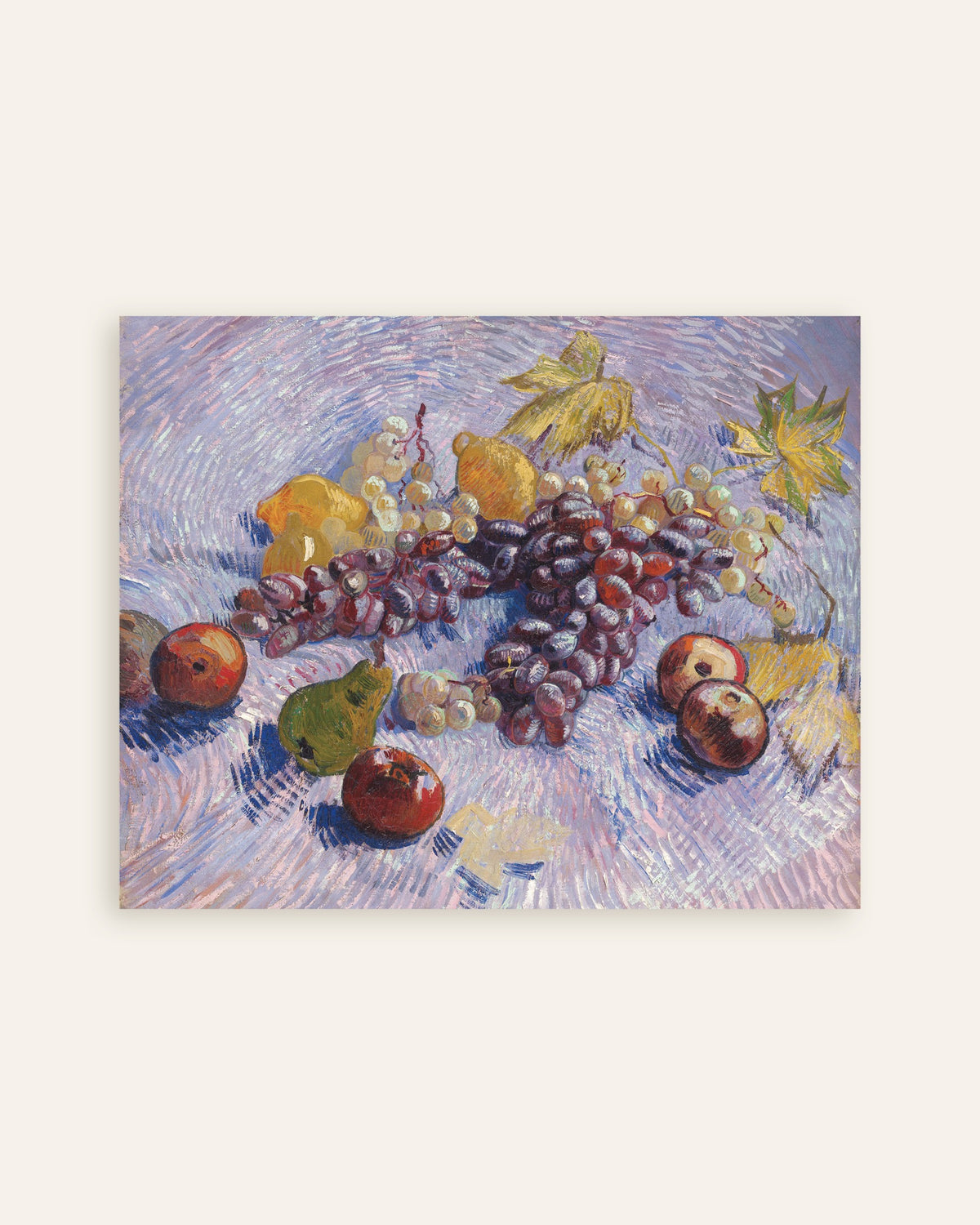 Póster de Uvas, limones, peras y manzanas (1887), de Vincent van Gogh, en miniatura