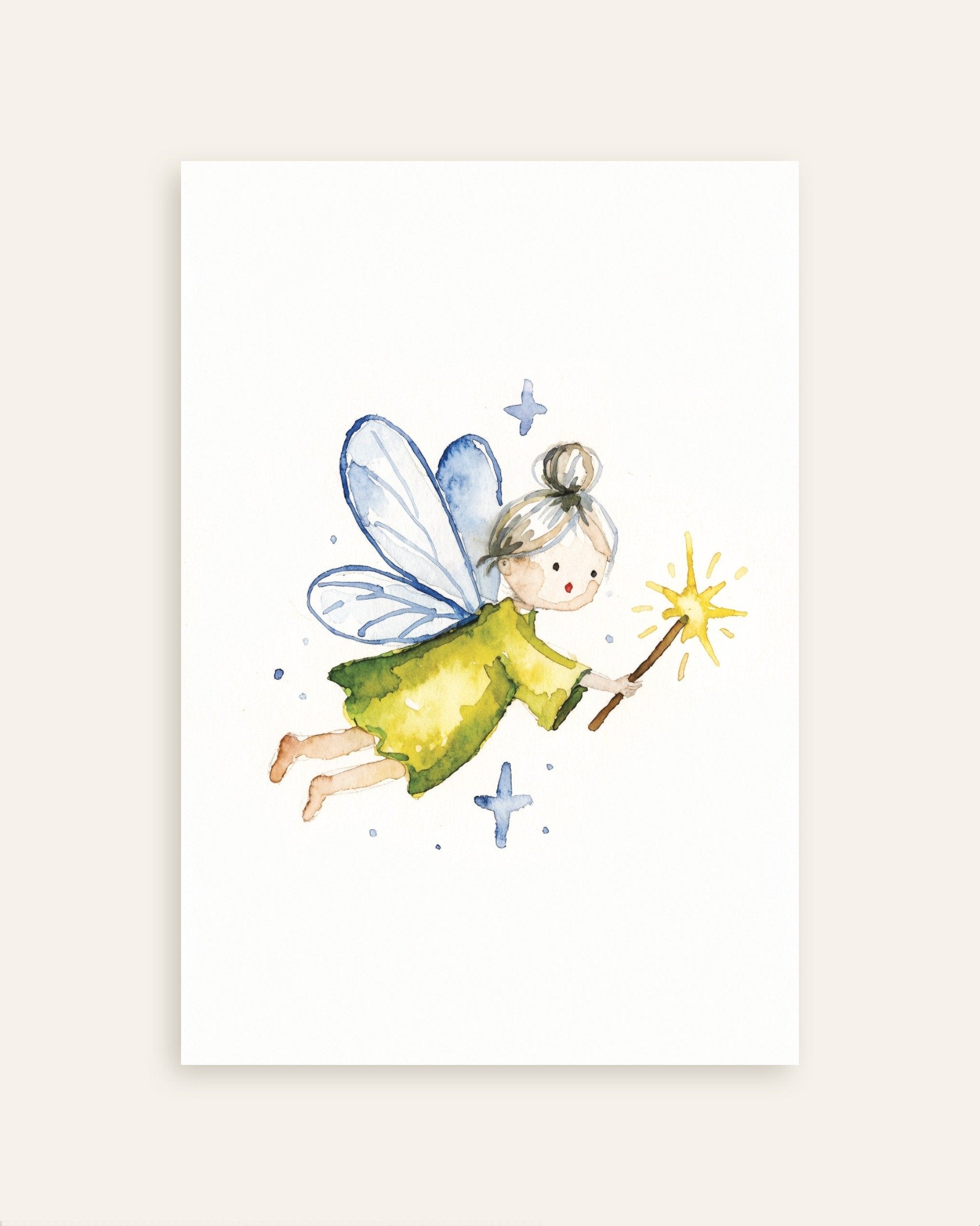Poster of Green Dress Fairy Watercolor Poster, thumbnail
