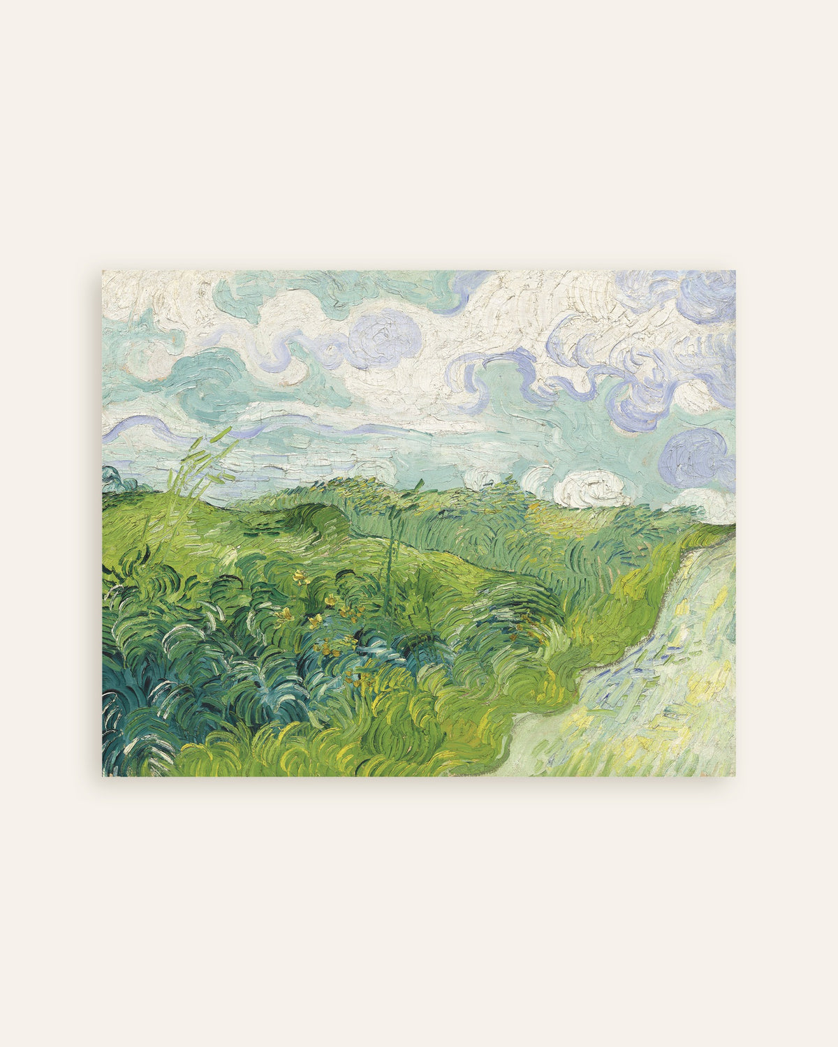 Póster de Campos de trigo verdes, Auvers (1890), de Vincent van Gogh, en miniatura