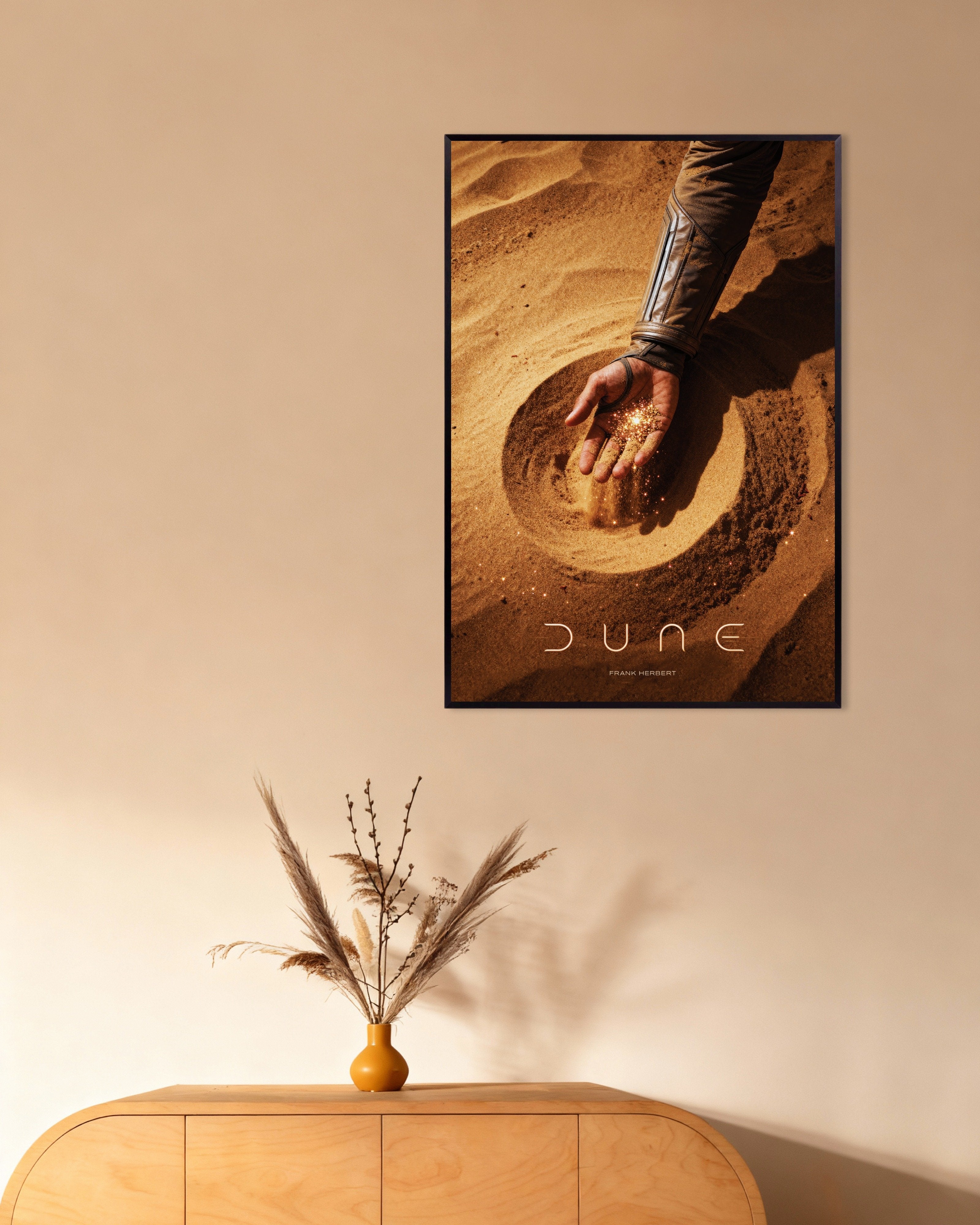 Poster of Hand of Sand on a Dune, Poster, with metal frame