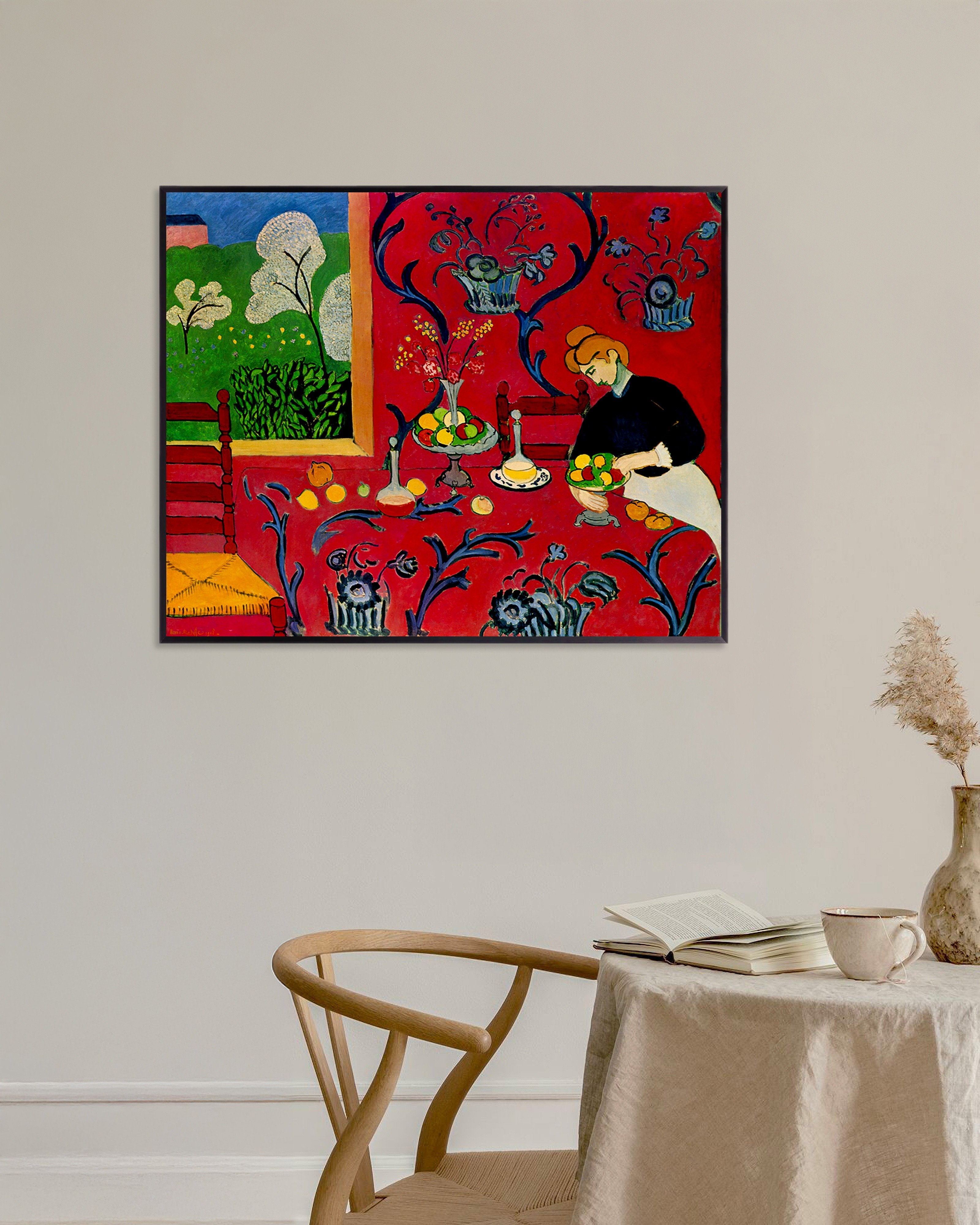 Poster of Harmony in Red (1908) by Henri Matisse, with metal frame