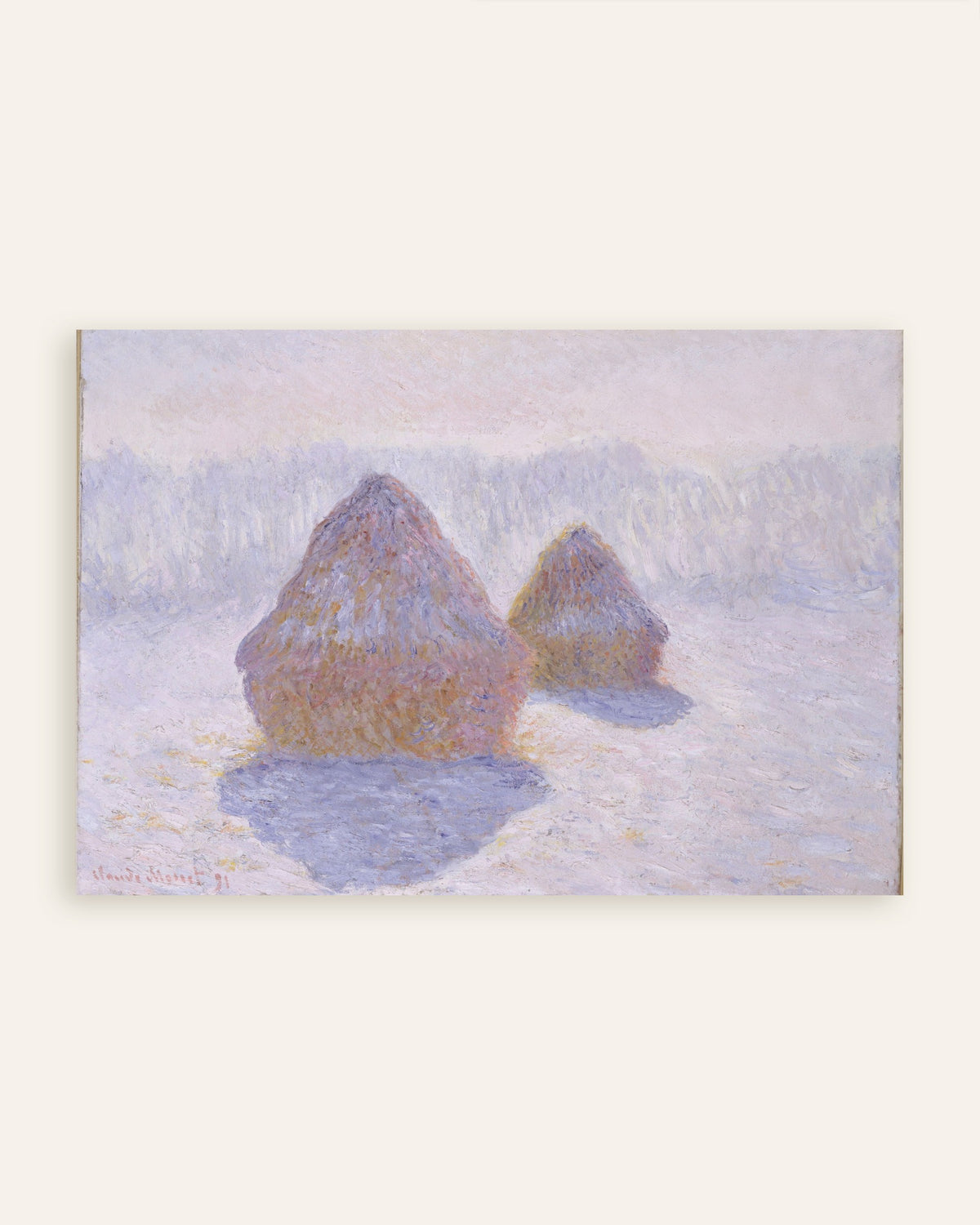 Póster Almiares, efecto de nieve y sol (1891), de Claude Monet, miniatura