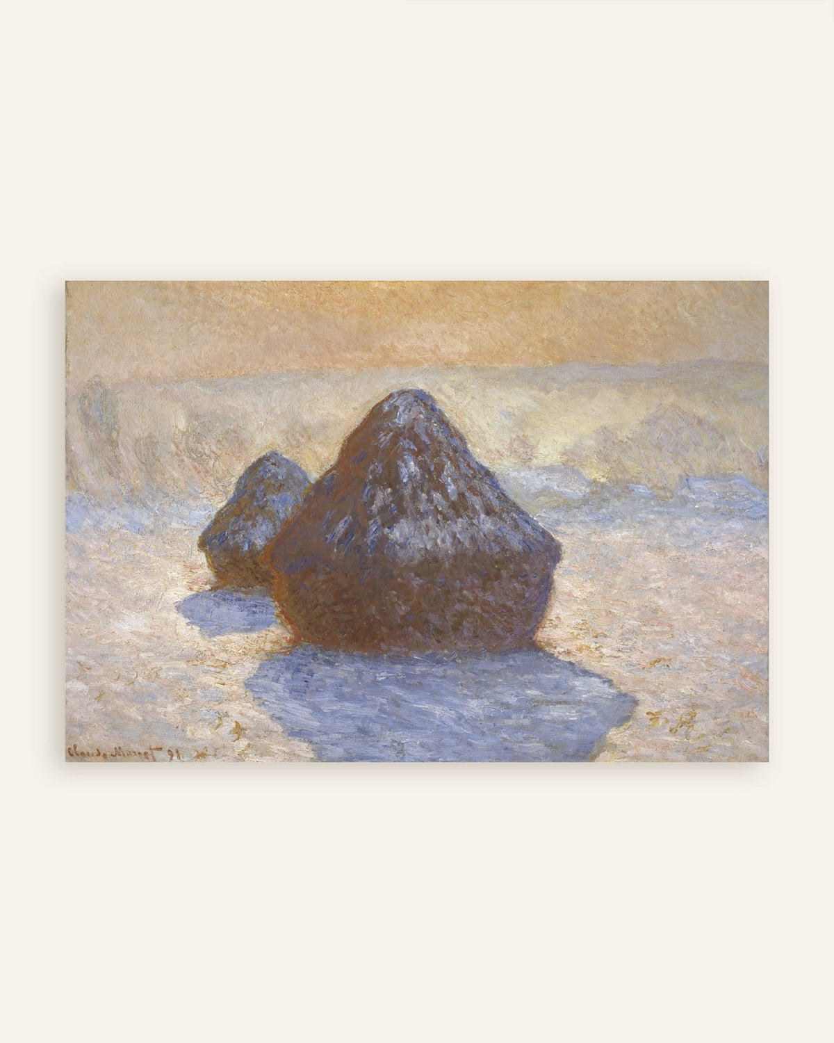 Póster Almiares, efecto de nieve (1891), de Claude Monet, miniatura