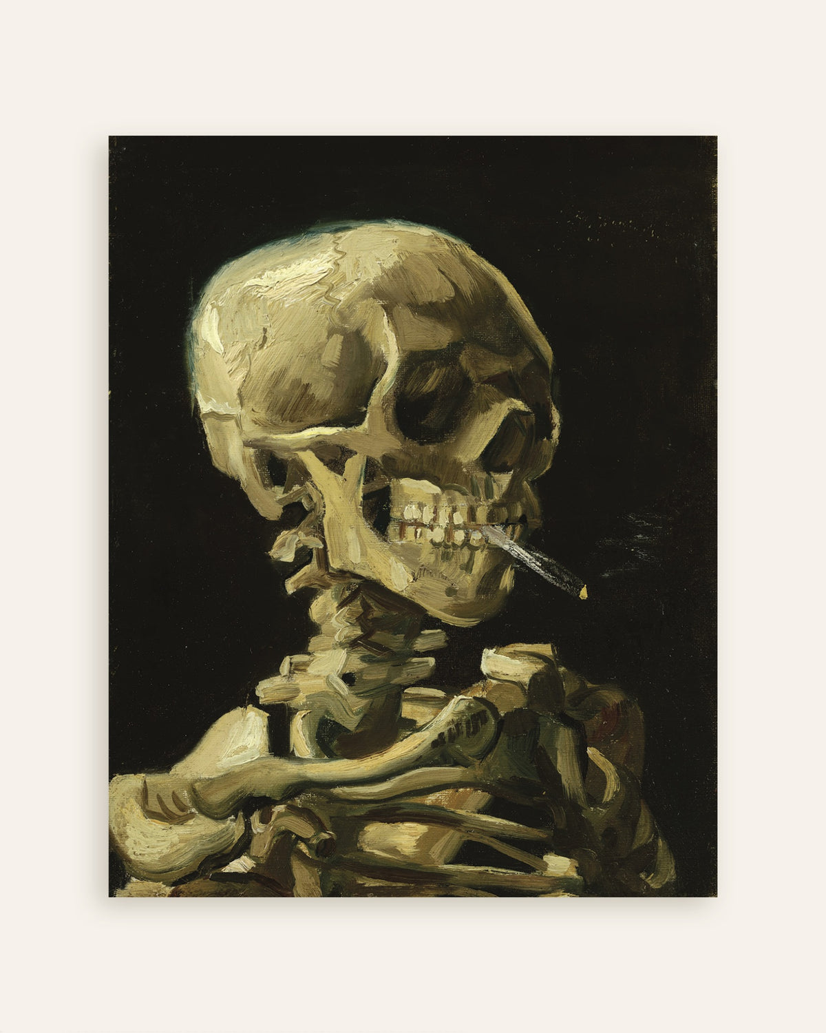 Póster de Cabeza de esqueleto con cigarrillo encendido (1886), de Vincent van Gogh, miniatura