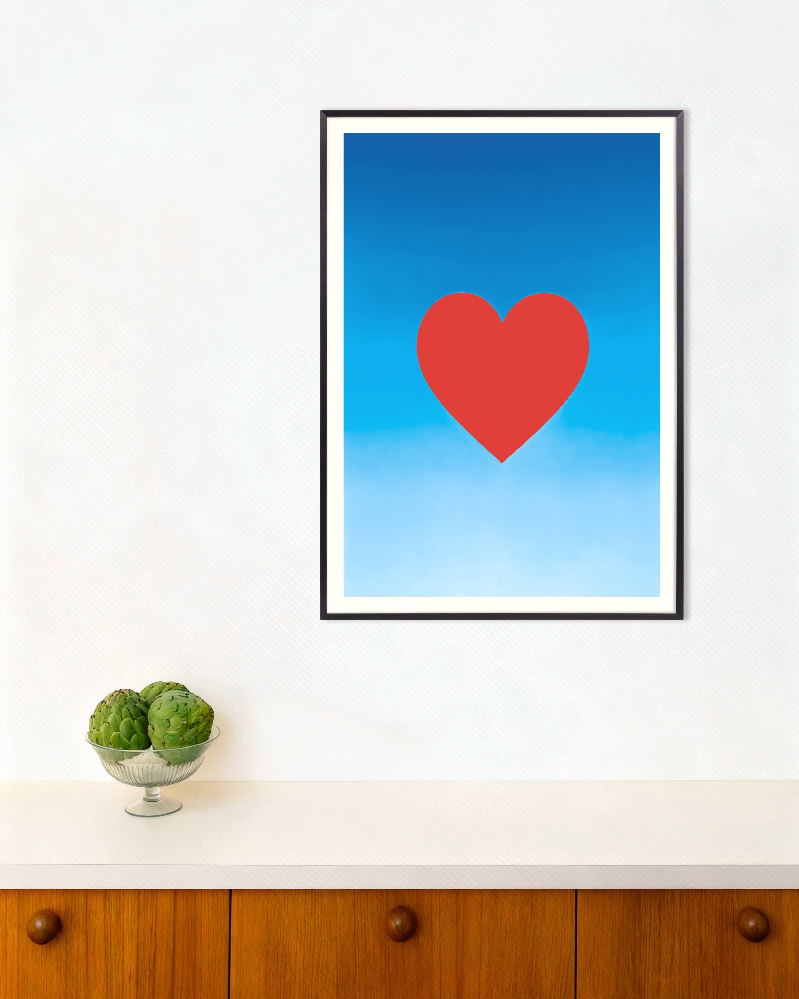 Poster of Heart in the Sky - Poster, with metal frame