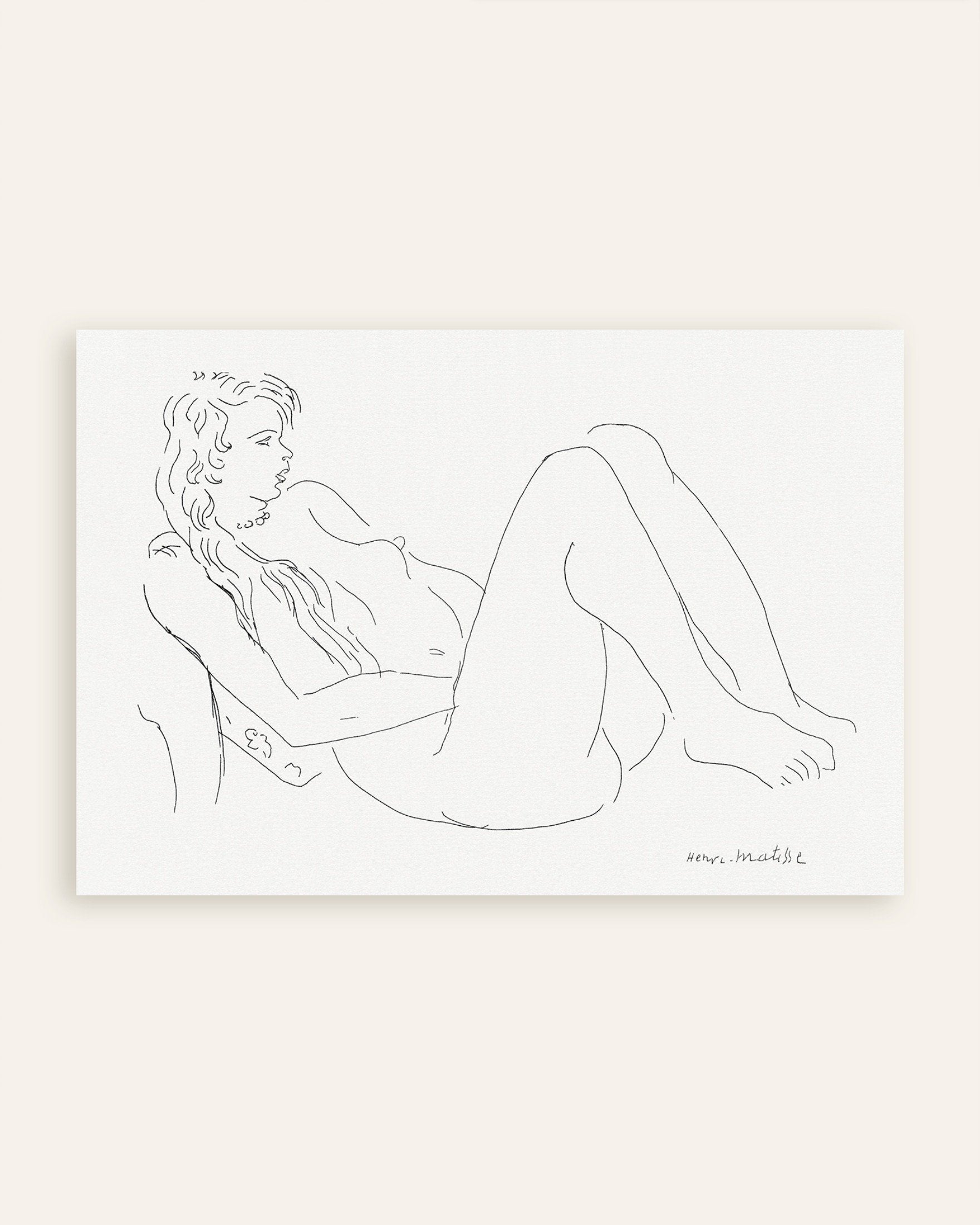 Poster of Henri Matisse Nude with necklace and long hair poster (1920), thumbnail