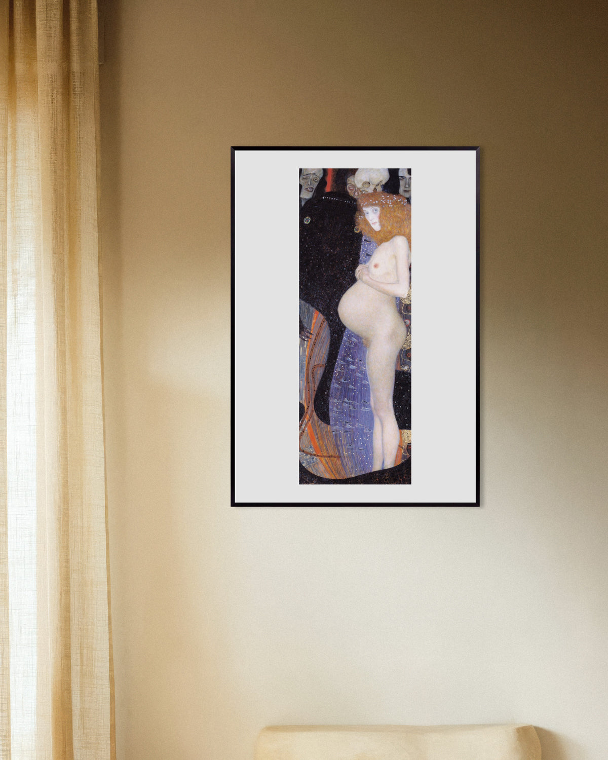 Póster La esperanza I (1903), de Gustav Klimt, con marco metálico