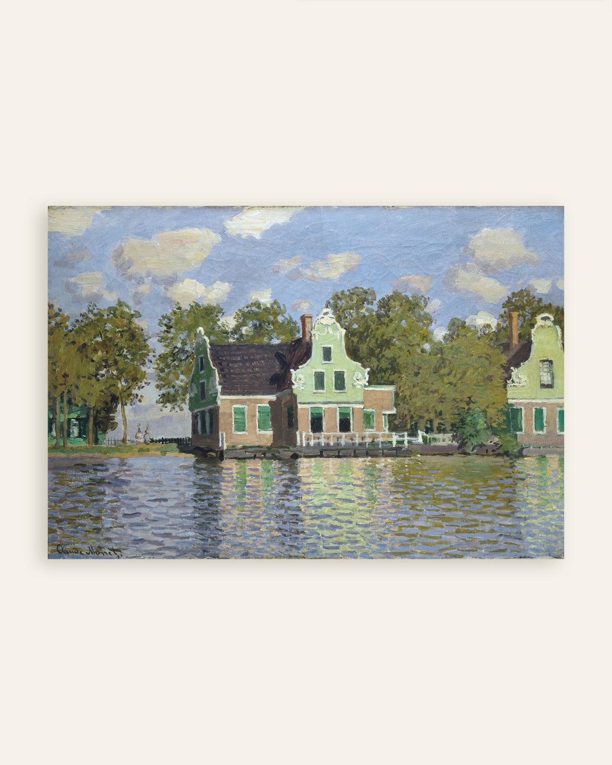 Póster Casas a orillas del Zaan (1871), de Claude Monet, miniatura