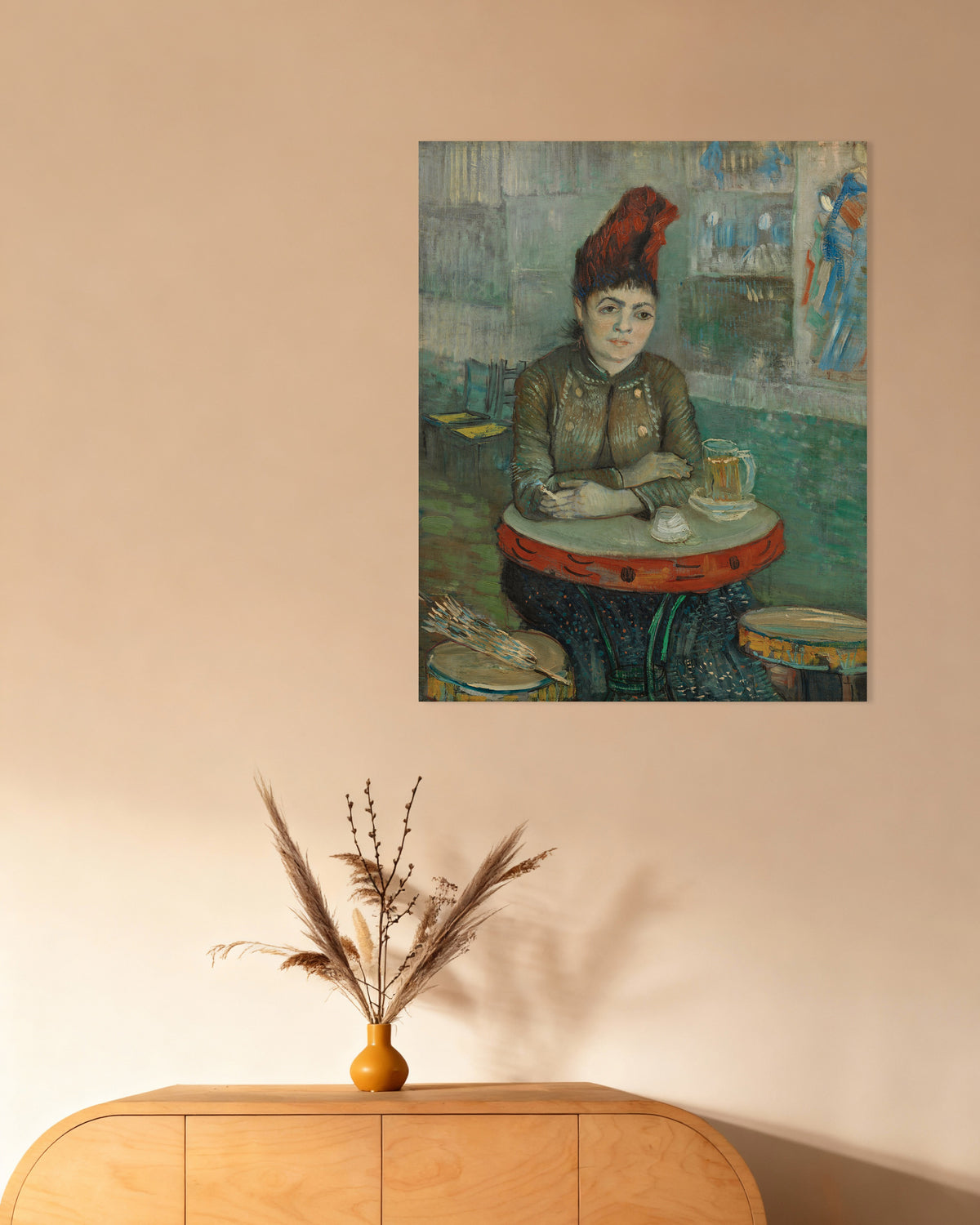 Póster de En el Café, Agostina Segatori en Le Tambourin (1887), de Vincent van Gogh