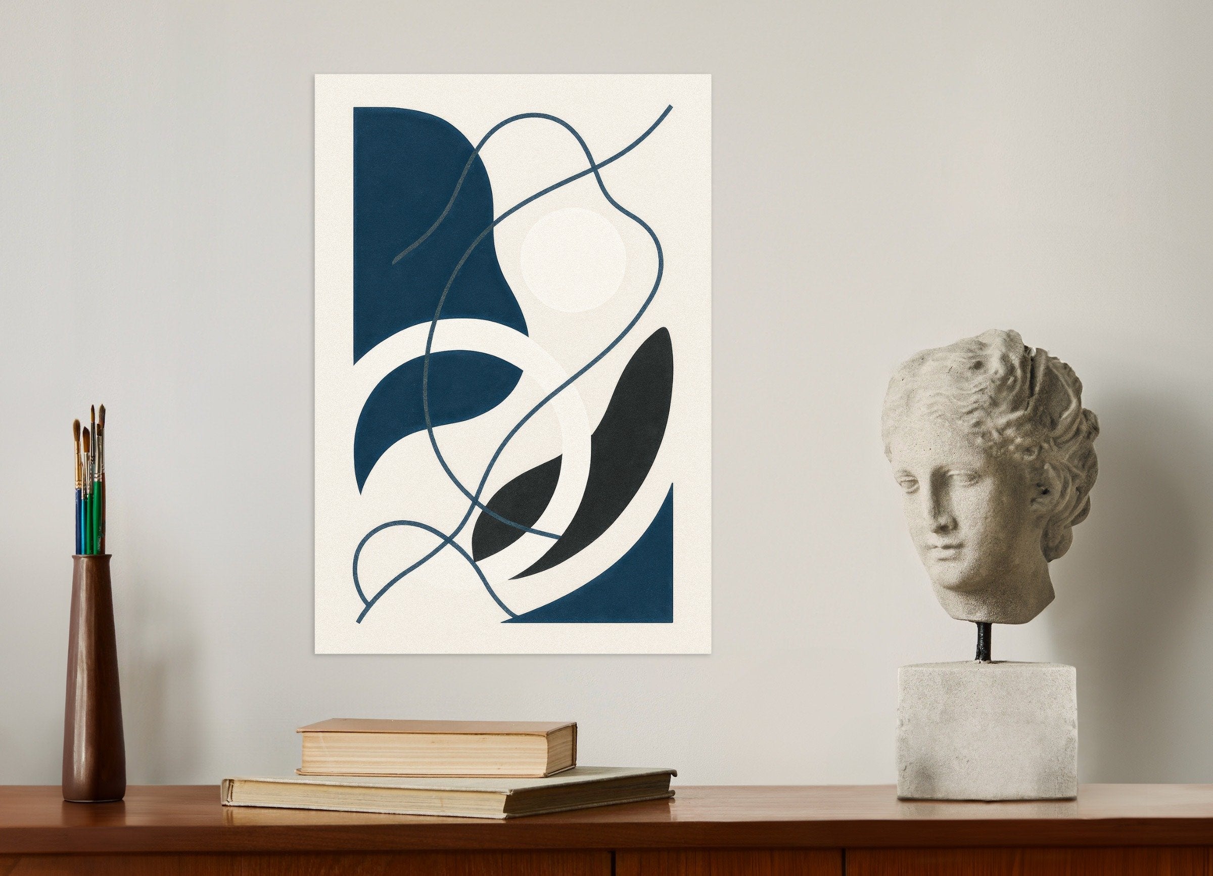 Poster of Inflections 04 – abstract print with curves and contrast