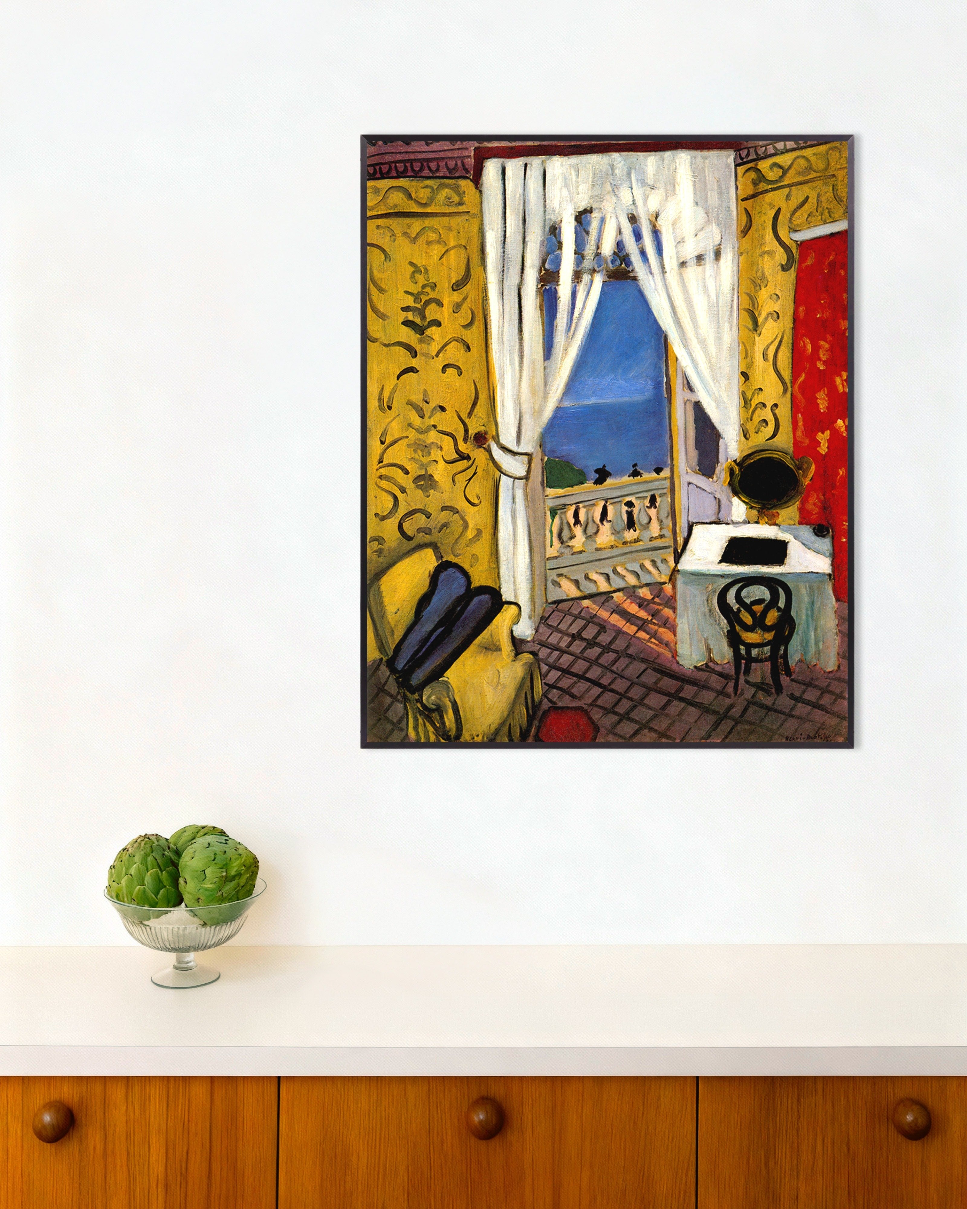 Poster of Interior with a Violin Case (1918-1919) by Henri Matisse, with metal frame