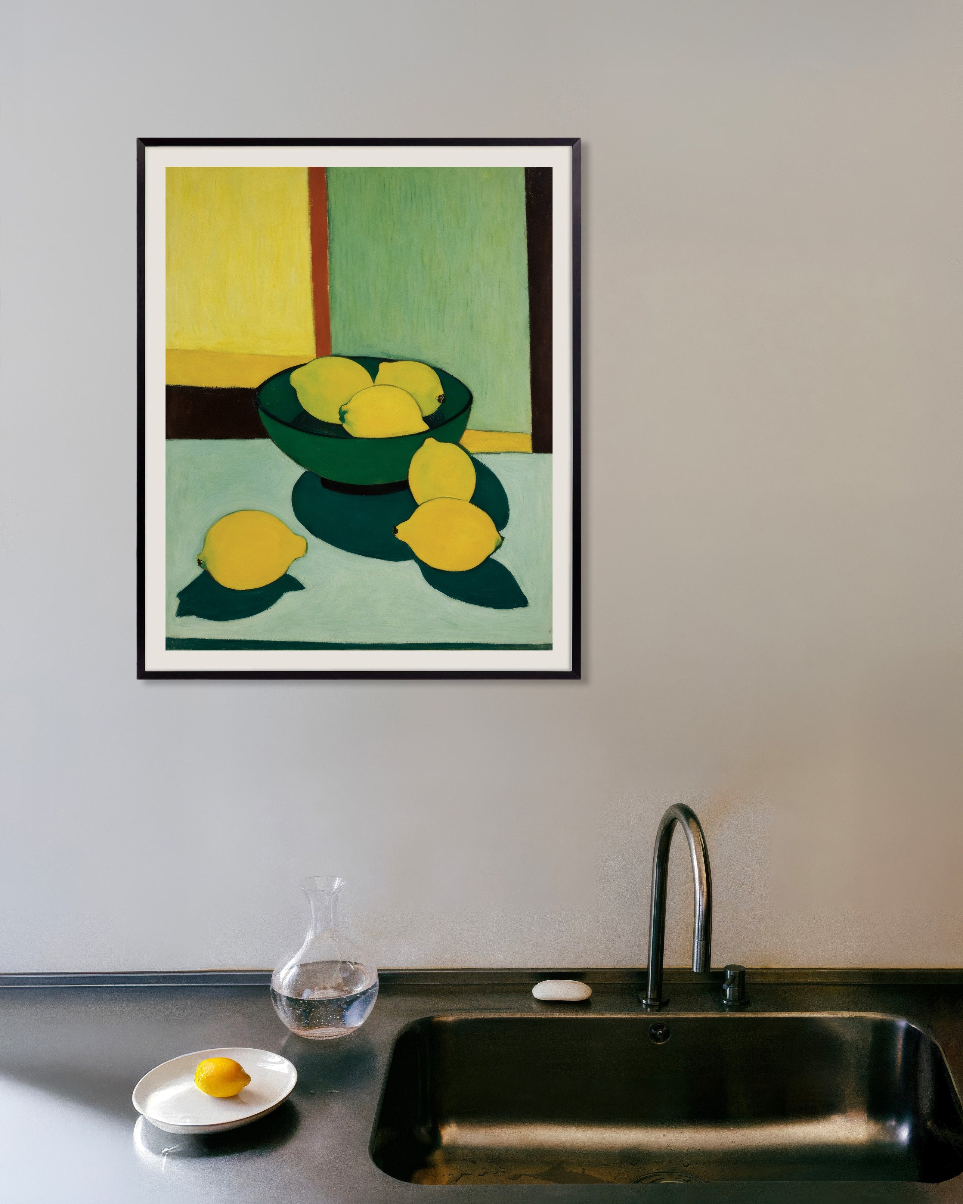 Poster of Intimate figurative, lemons - Poster, with metal frame
