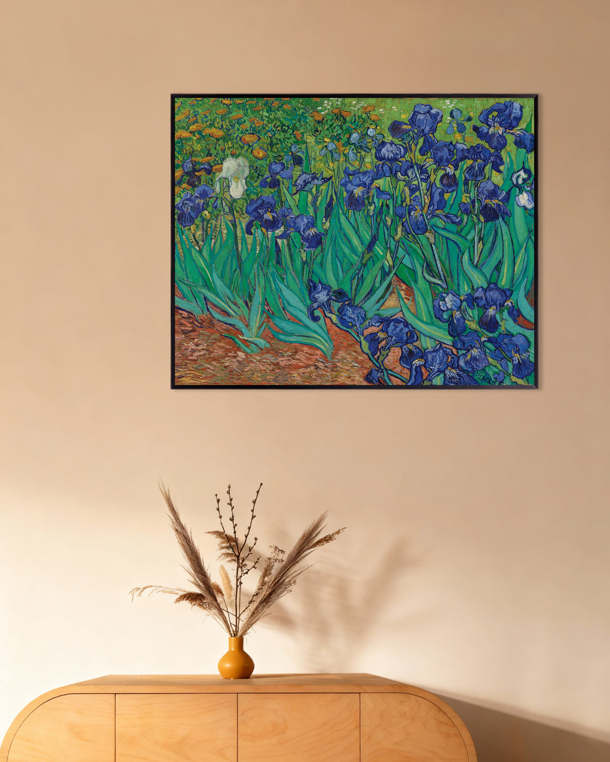 Póster de Irises (1889), de Vincent van Gogh, con marco metálico