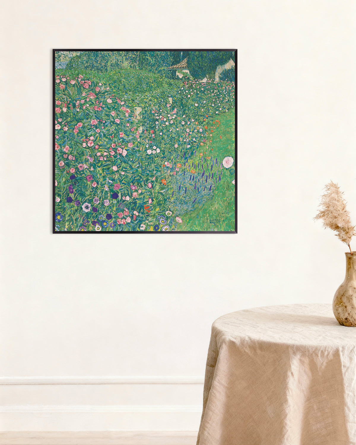 Póster Paisaje de jardín italiano (1913), de Gustav Klimt, con marco metálico