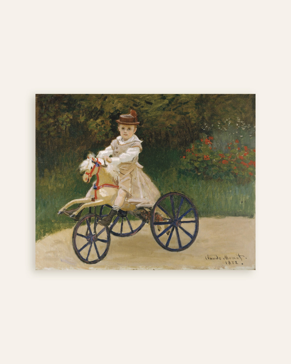 Póster Jean Monet en su caballito de juguete (1872), de Claude Monet, miniatura