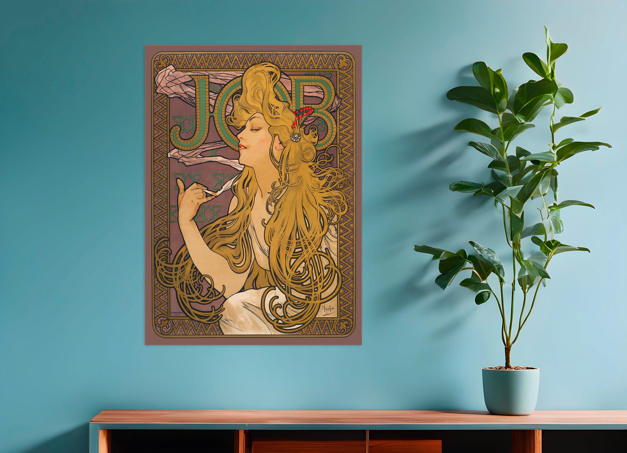 Trabajo (1896) de Alfons Mucha - Póster