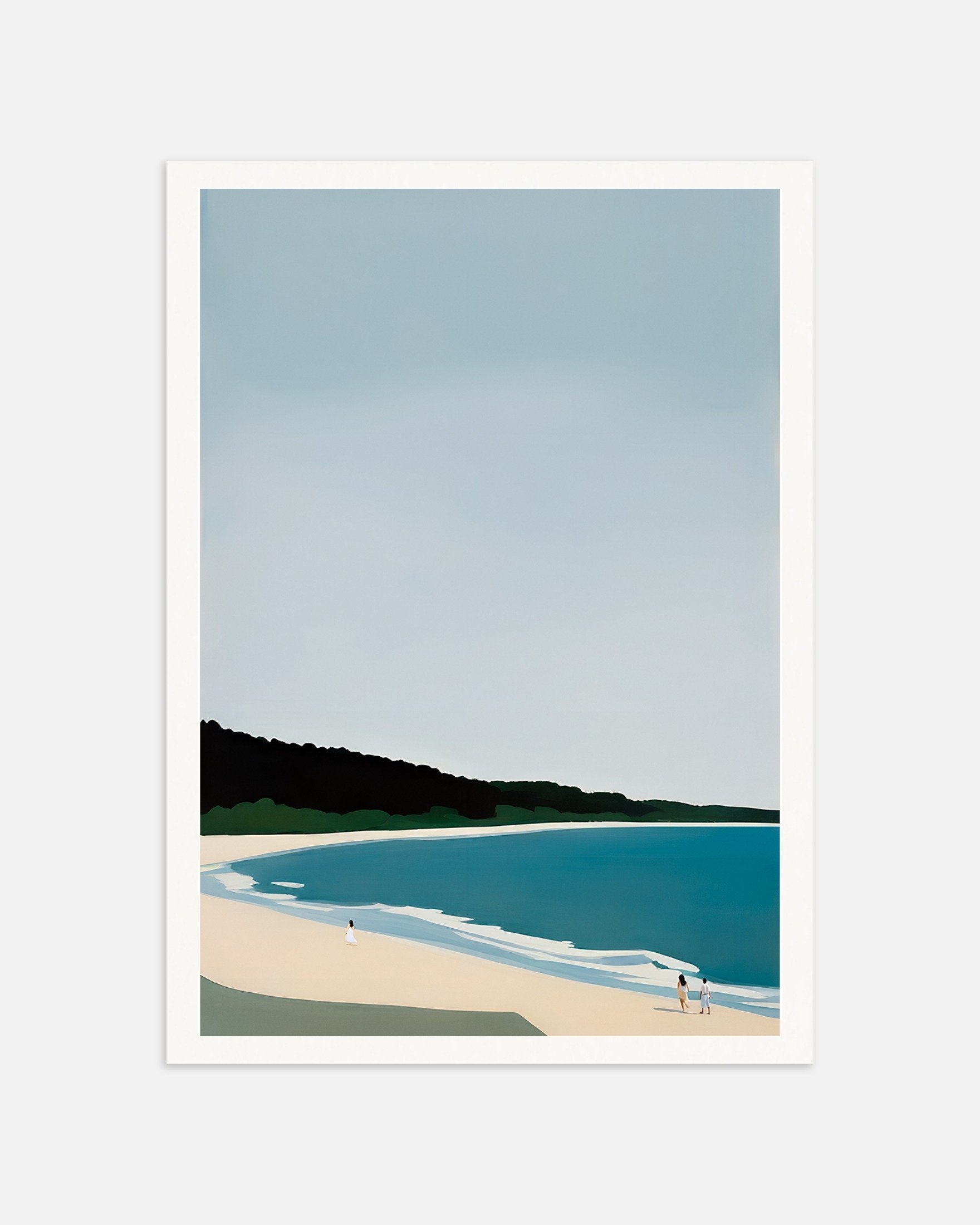 Poster of Joy on the Beach - Coastal Landscape Art Print, thumbnail