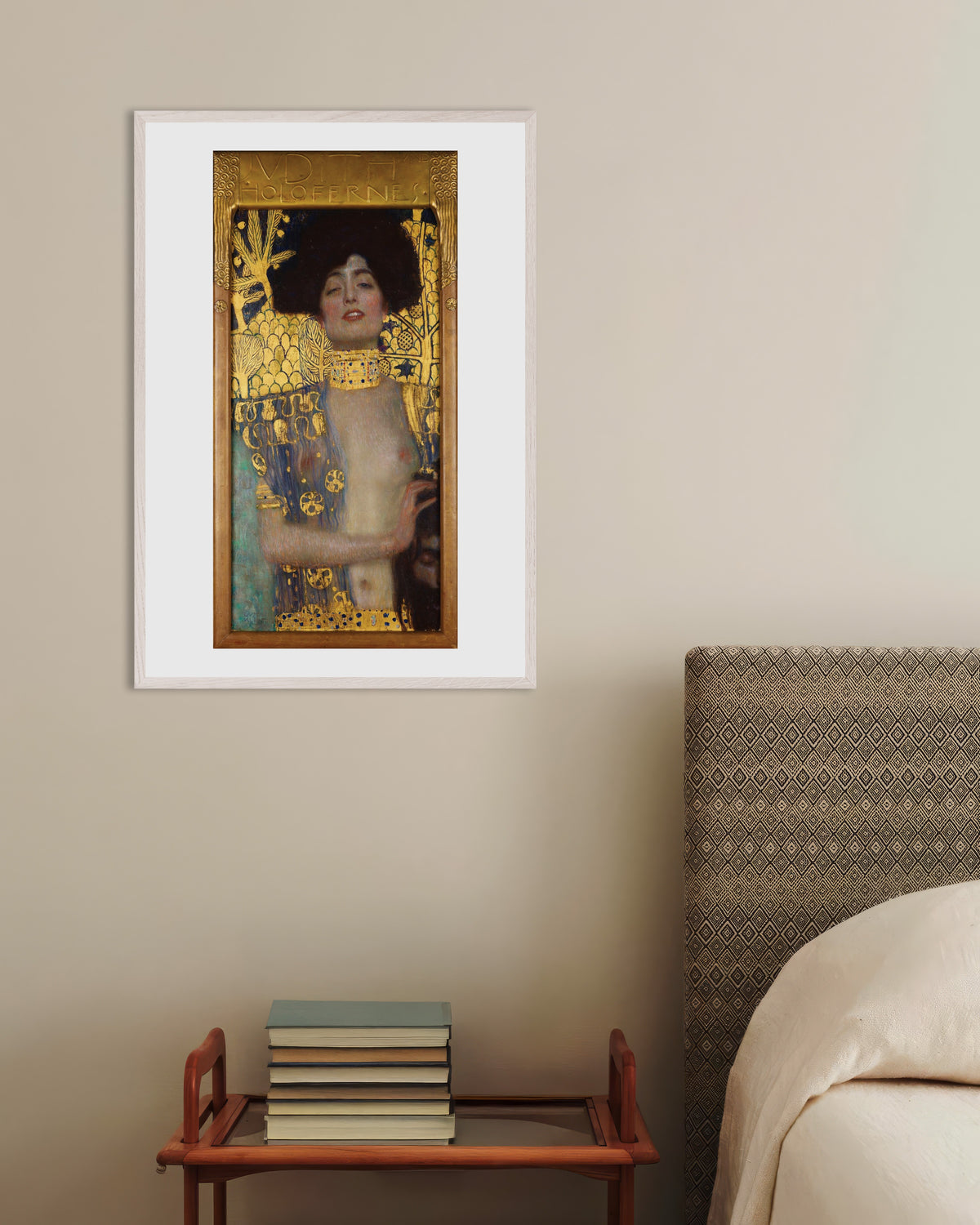 Póster Judith I (1901), de Gustav Klimt, con marco de madera blanca