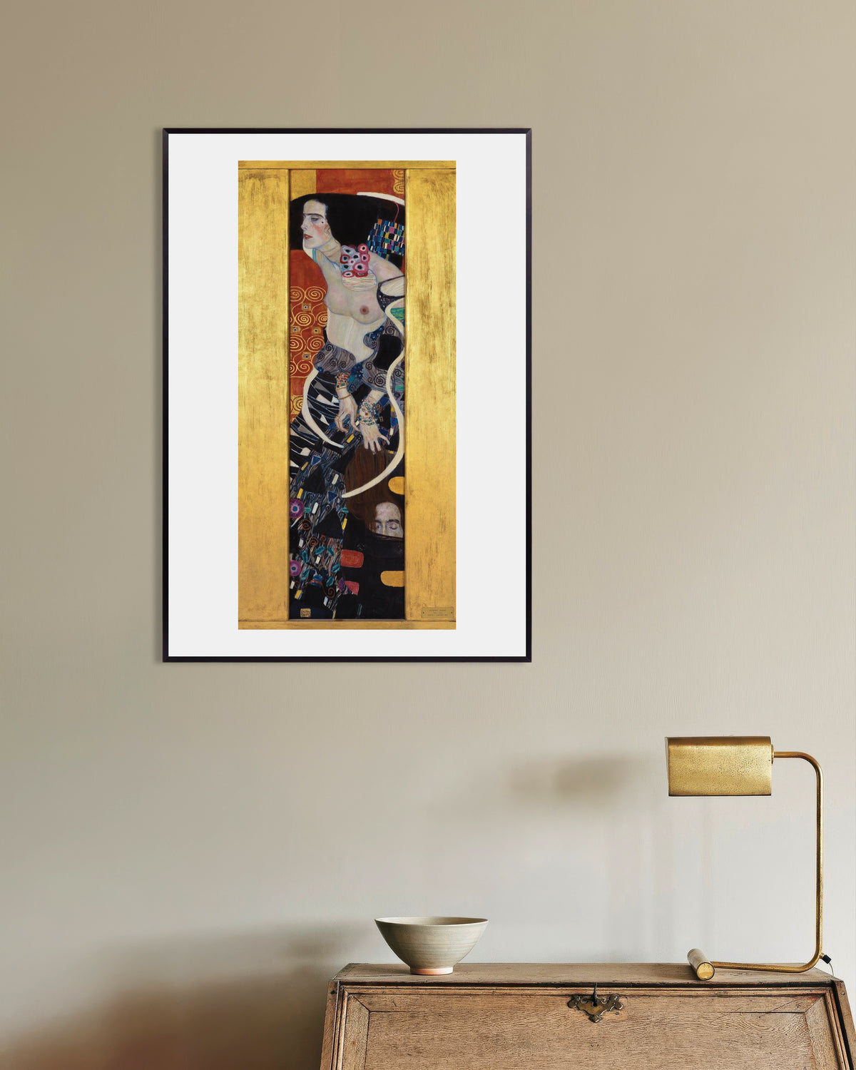 Póster Judith II (1909), de Gustav Klimt, con marco metálico