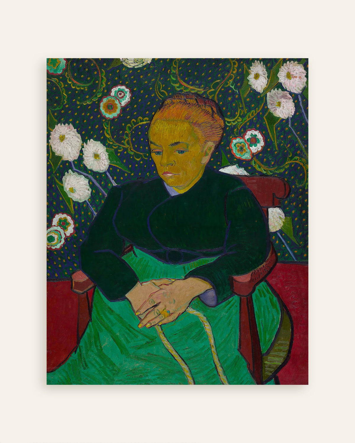 Póster de La Berceuse, Madame Roulin acunando la cuna (1889), de Vincent van Gogh, miniatura