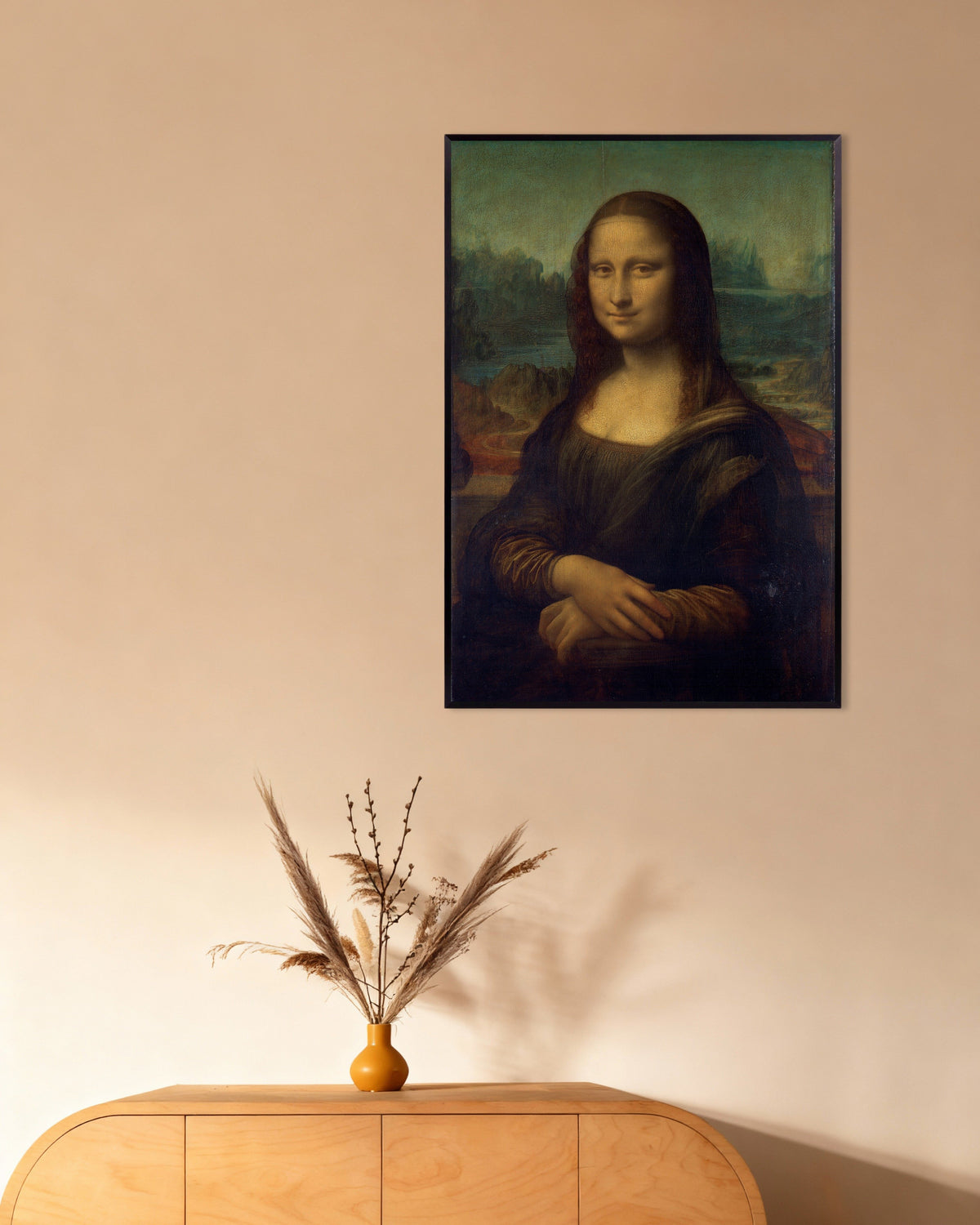 Poster of Mona Lisa by Leonardo da Vinci, with metal frame