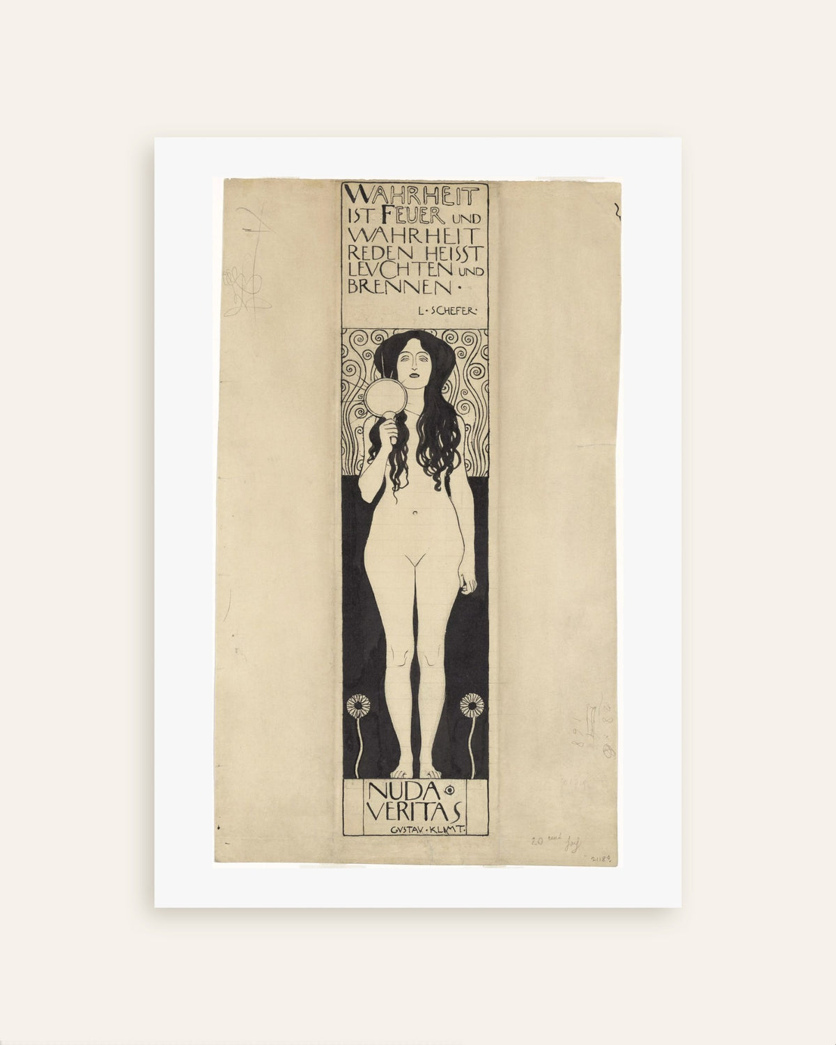 Póster Nuda Veritas (1898), de Gustav Klimt, miniatura