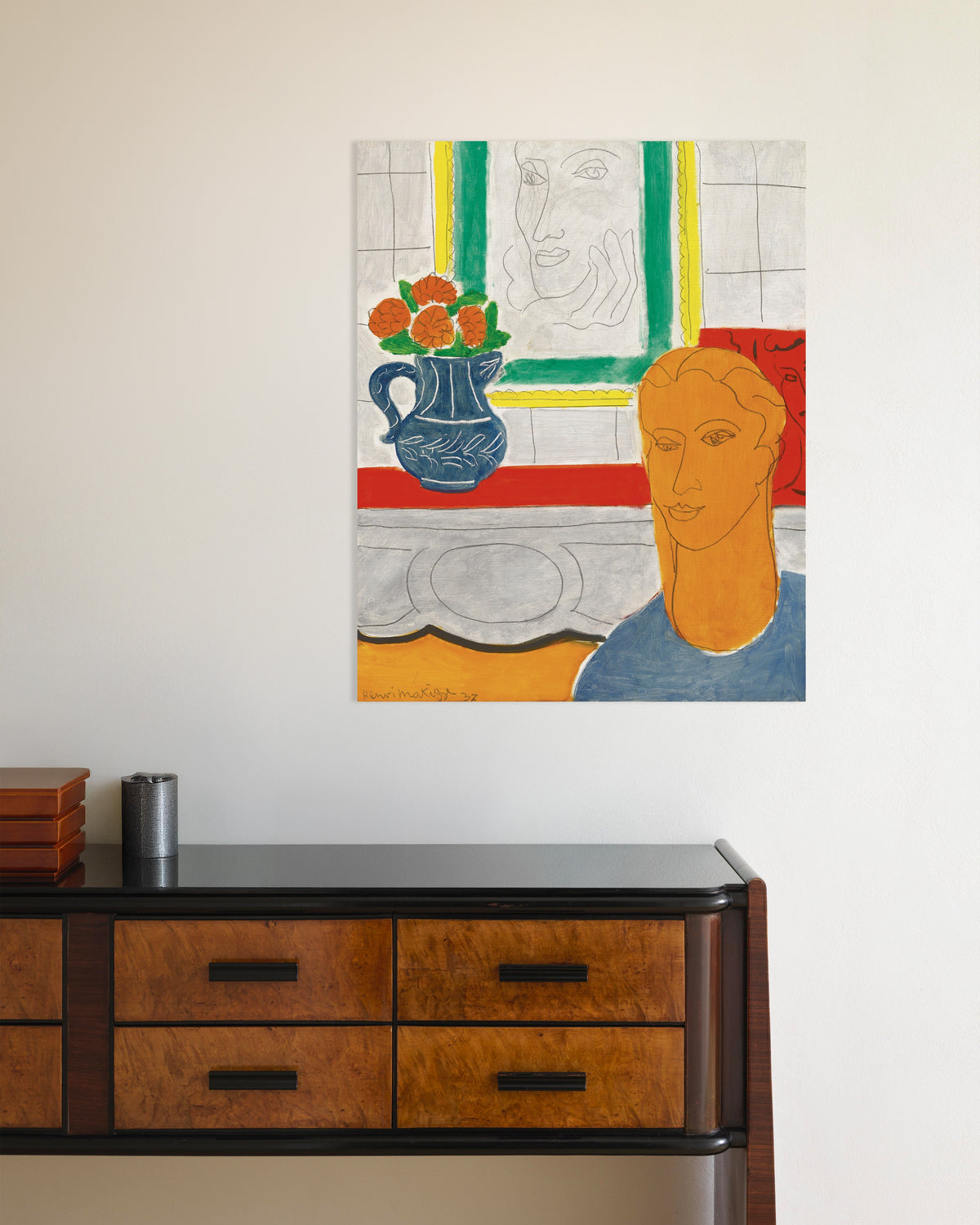Póster de Cabeza ocre (Figura y ramo) (1937), de Henri Matisse