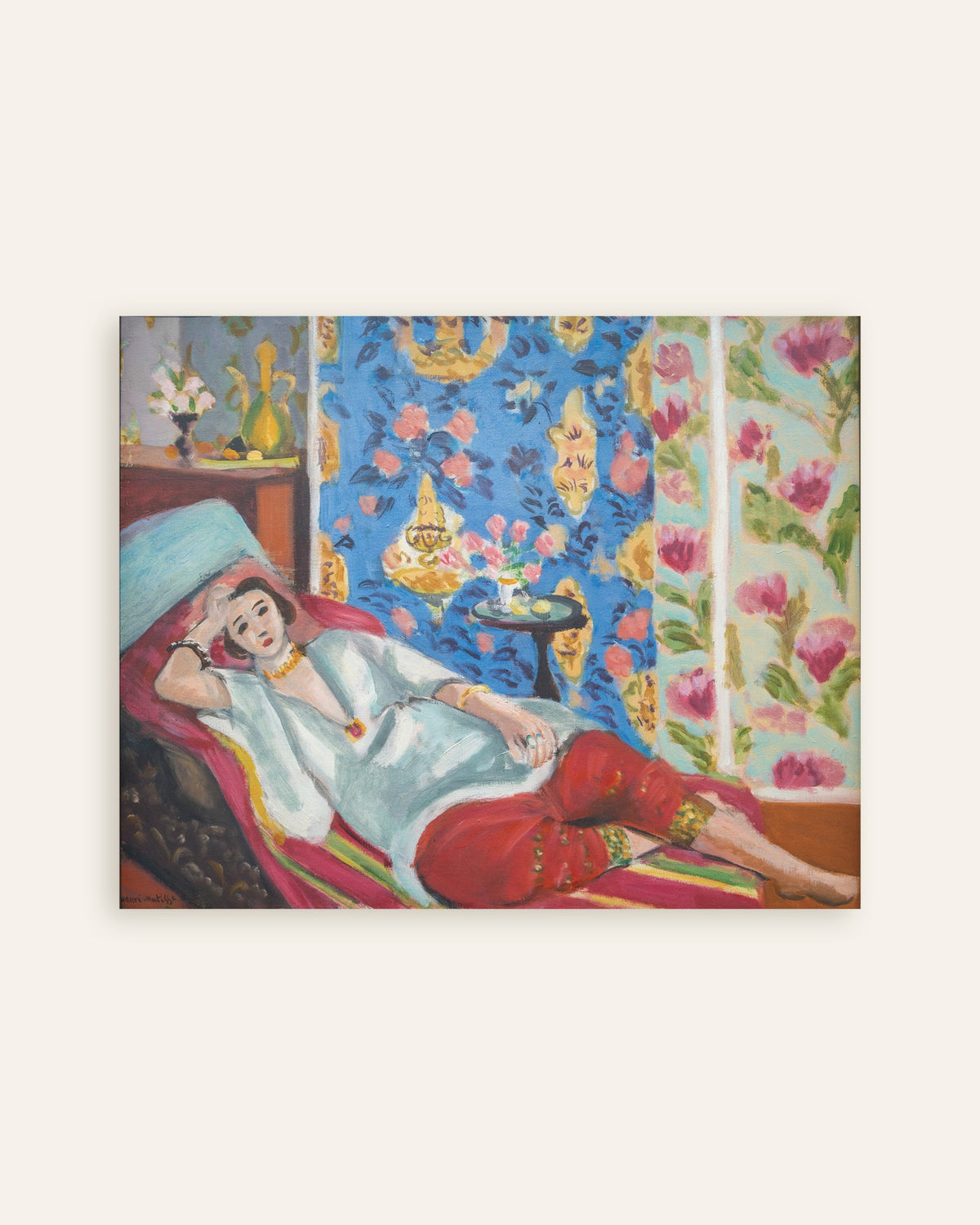 Póster de Odalisca con pantalones bombachos rojos (1924-1925), de Henri Matisse, en miniatura