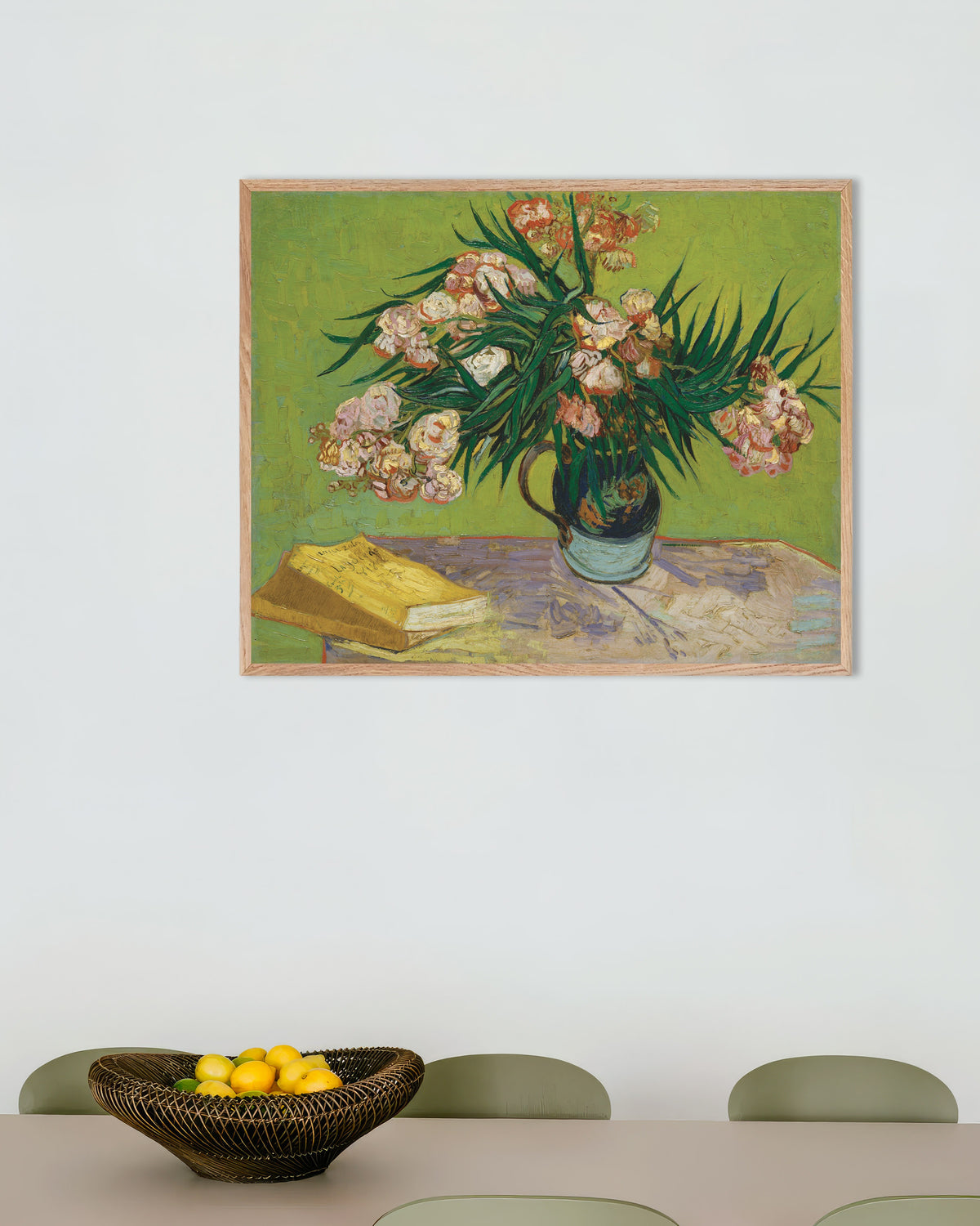 Póster de Adelfas (1888), de Vincent van Gogh, con marco de madera natural