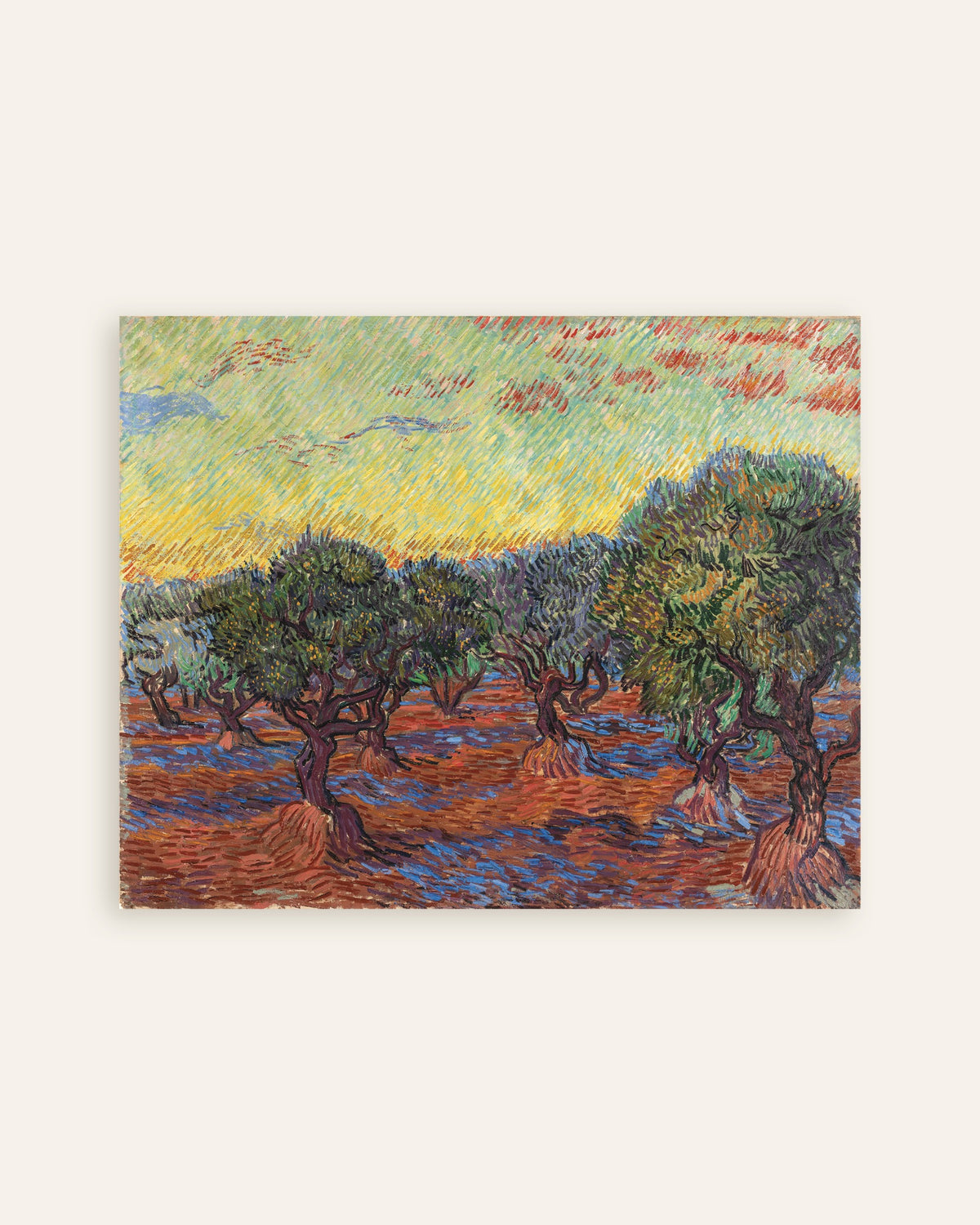 Póster de Olive Grove with Orange Sky (1889), de Vincent van Gogh, miniatura