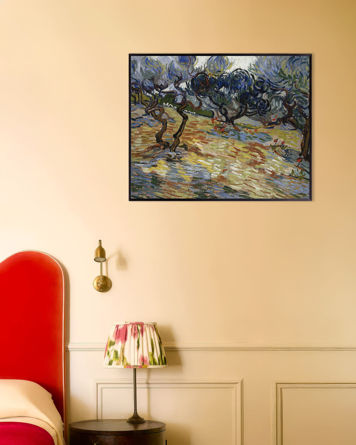 Póster de Olivos (1889), de Vincent van Gogh, con marco metálico