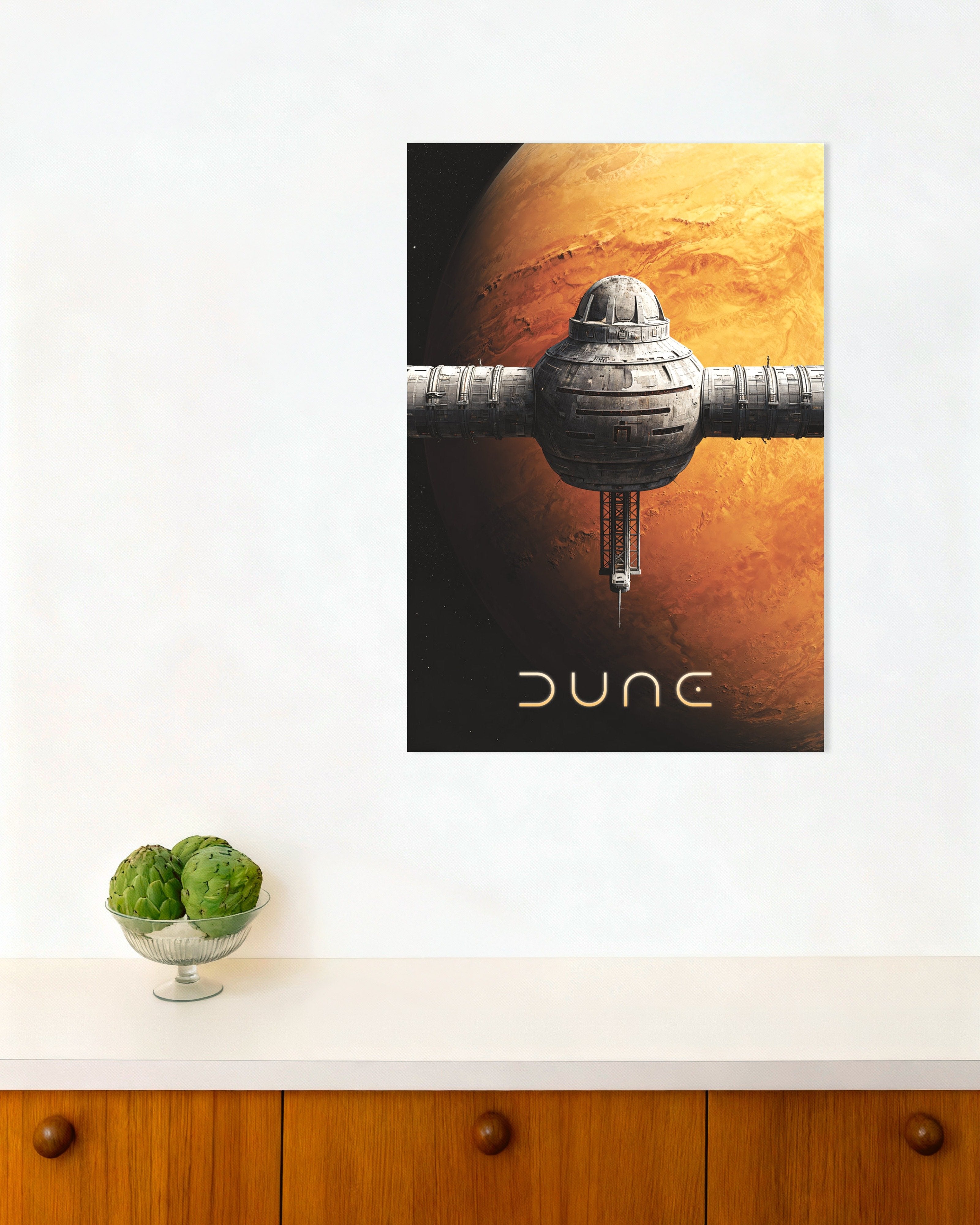 Poster of Orbital Station Poster, Sci-Fi Planet Art Print